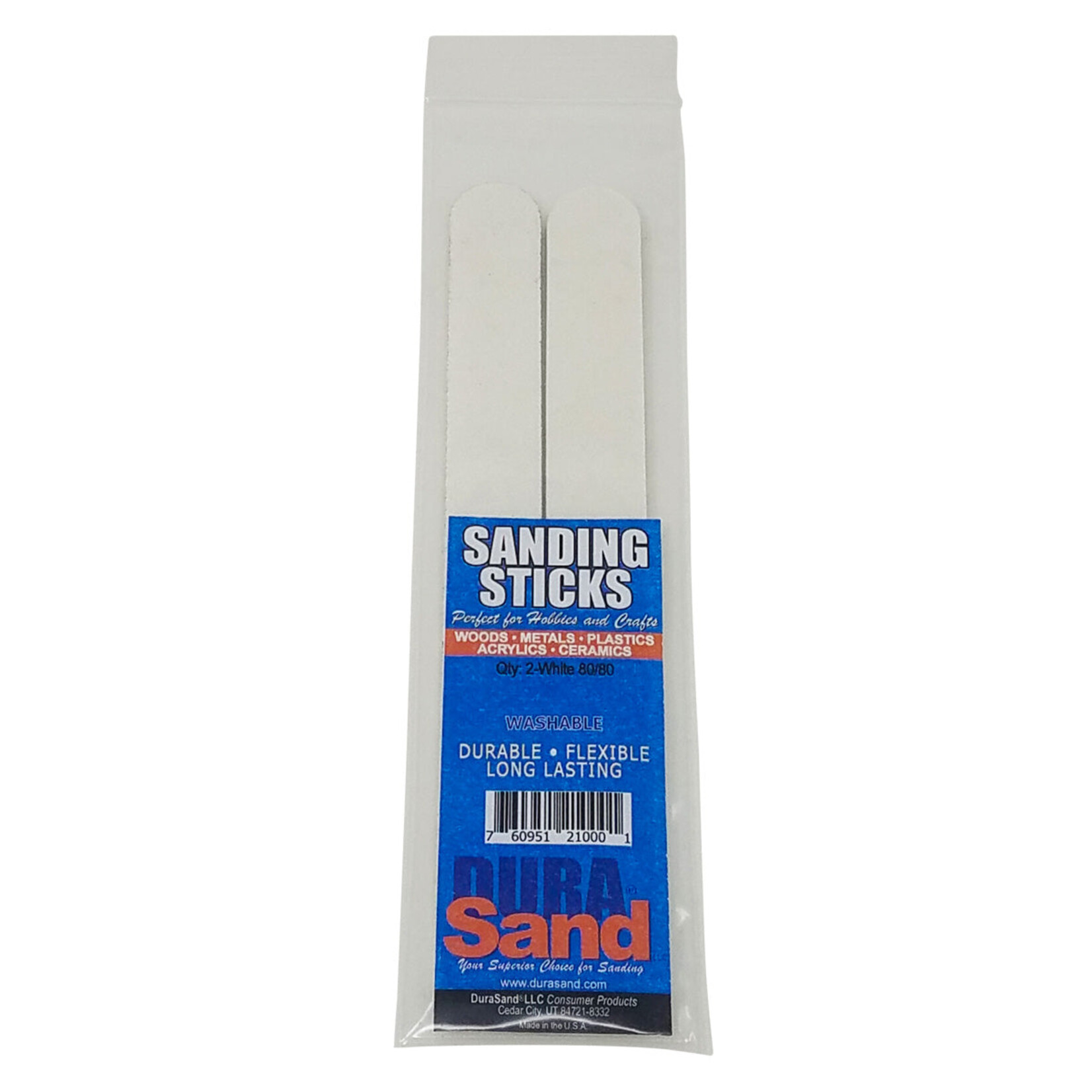 Durasand Sanding Sticks, 2 Pieces, 80 Grit - White