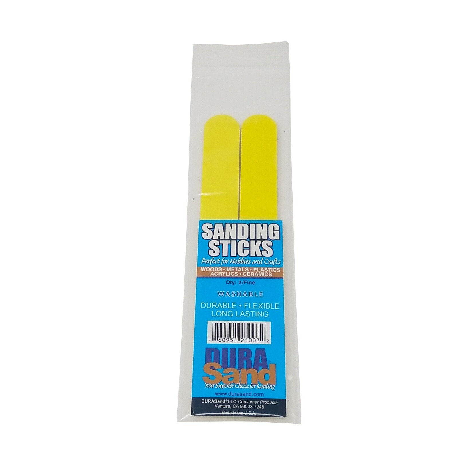 Durasand Sanding Sticks, 2 Pieces, 240 Grit - Yellow