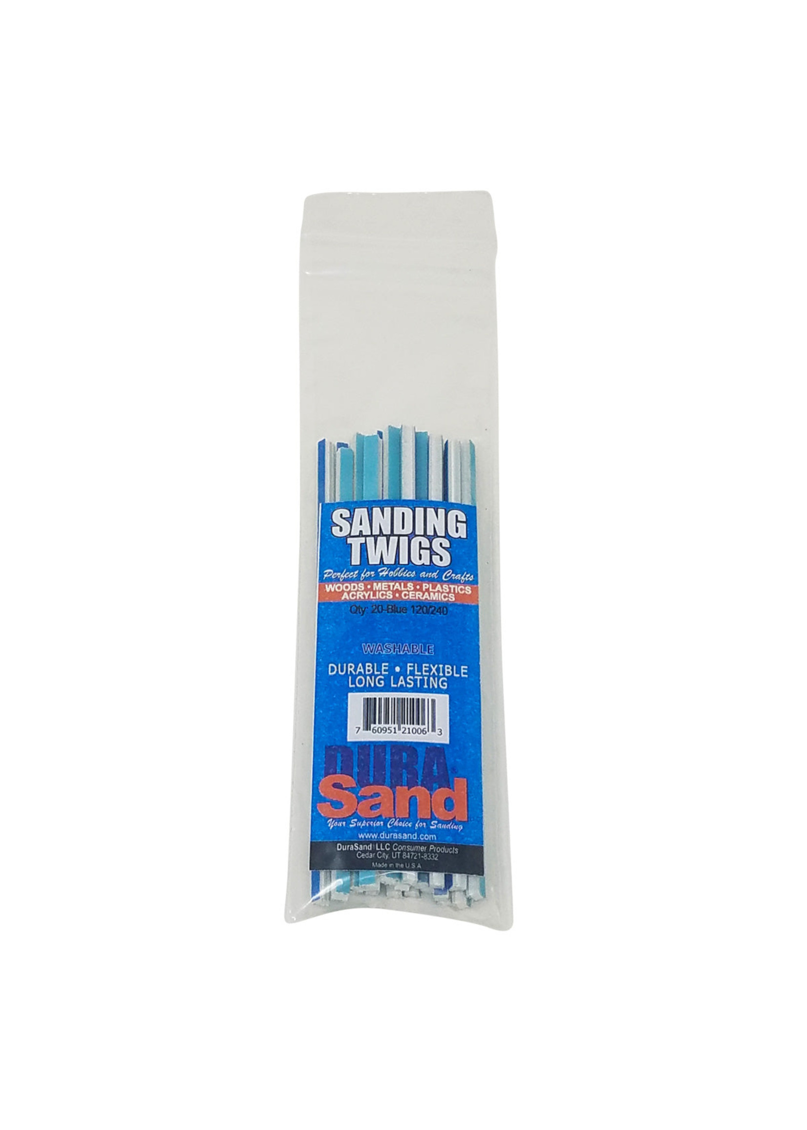 Durasand Sanding Twigs, 20 Pieces, 120/240 Grit - Blue