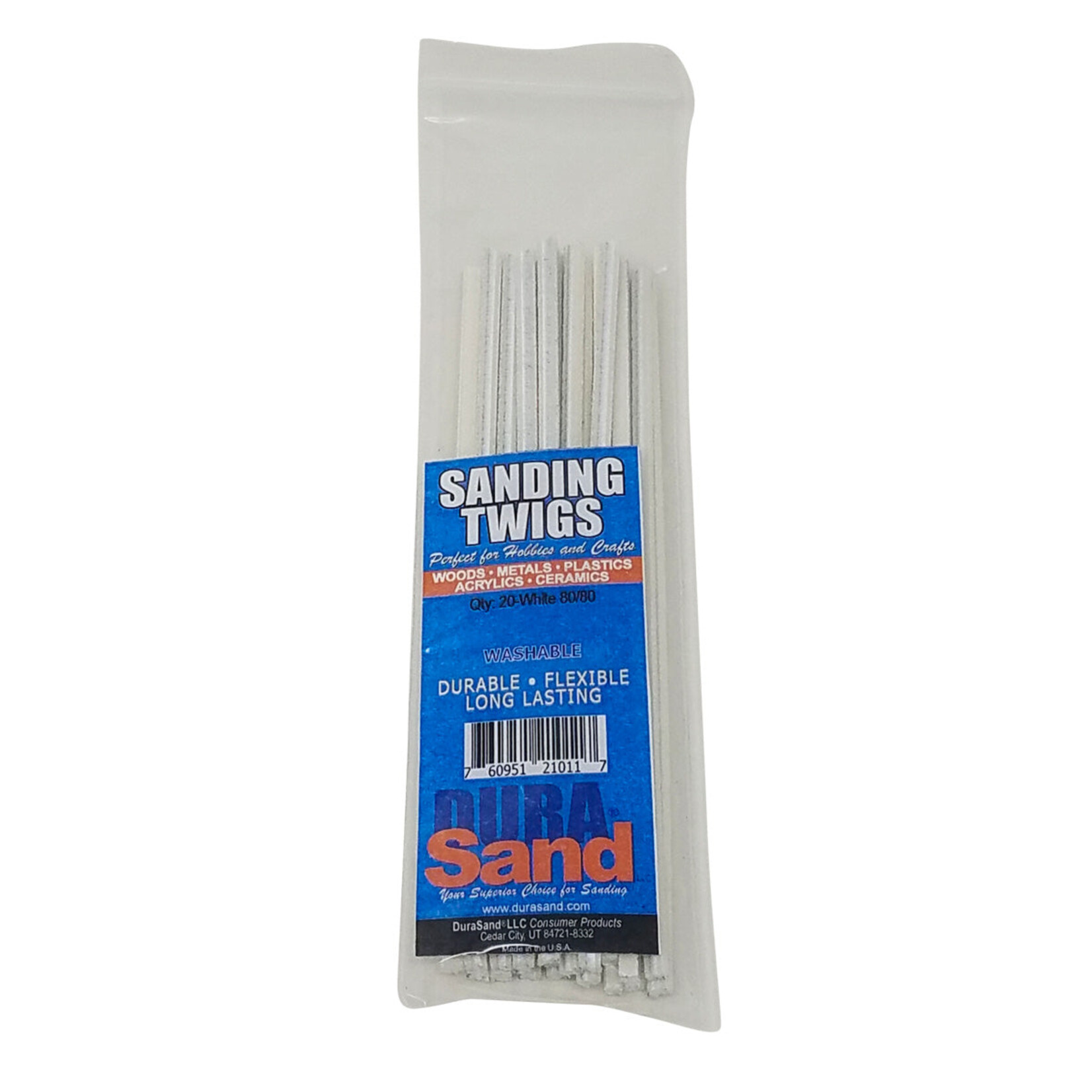 Durasand Sanding Twigs, 20 Pieces, 80 Grit - White