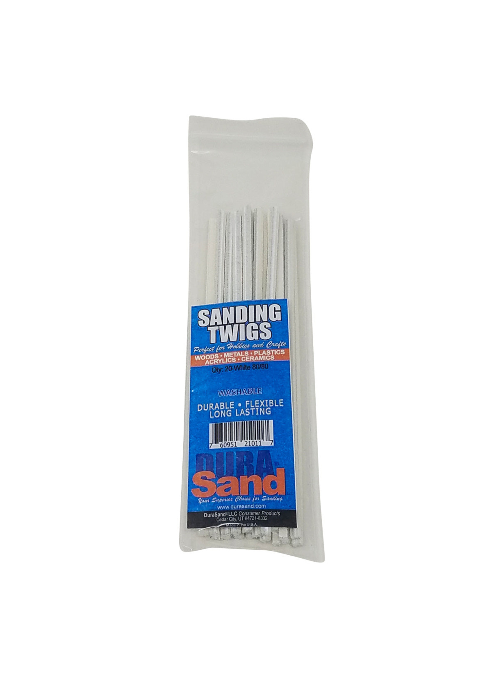 Durasand Sanding Twigs, 20 Pieces, 80 Grit - White