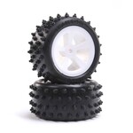 Losi LOS41024 - 4 Row Rear Tires, Mounted, White (2): Mini JRX2
