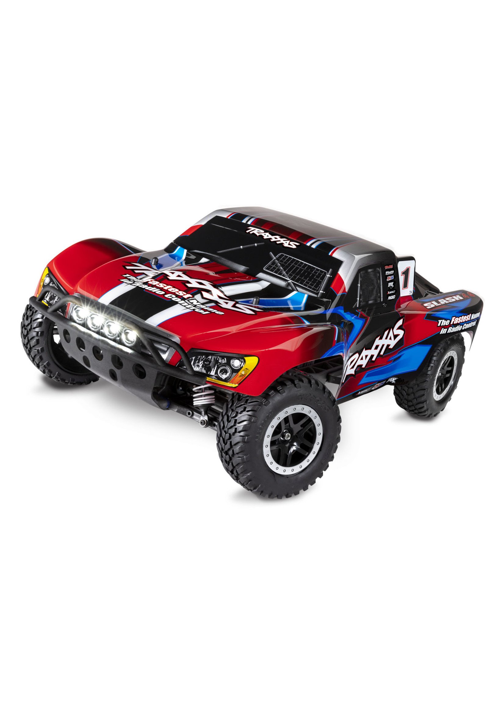 Traxxas 1/10 Slash 4X4 RTR Brushed SCT with LED Lights - Red