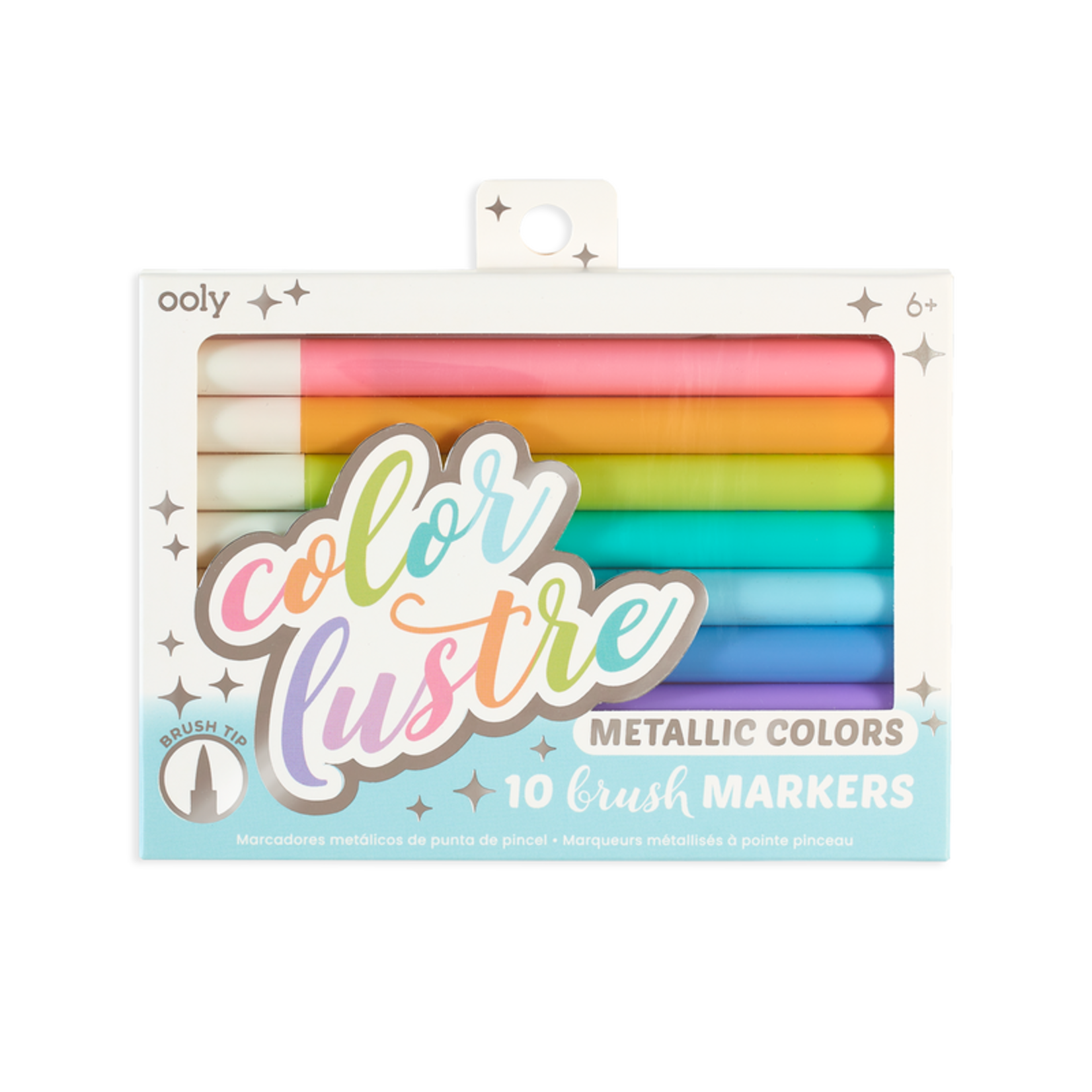 Ooly Color Lustre, Metallic Brush Markers - Set of 10