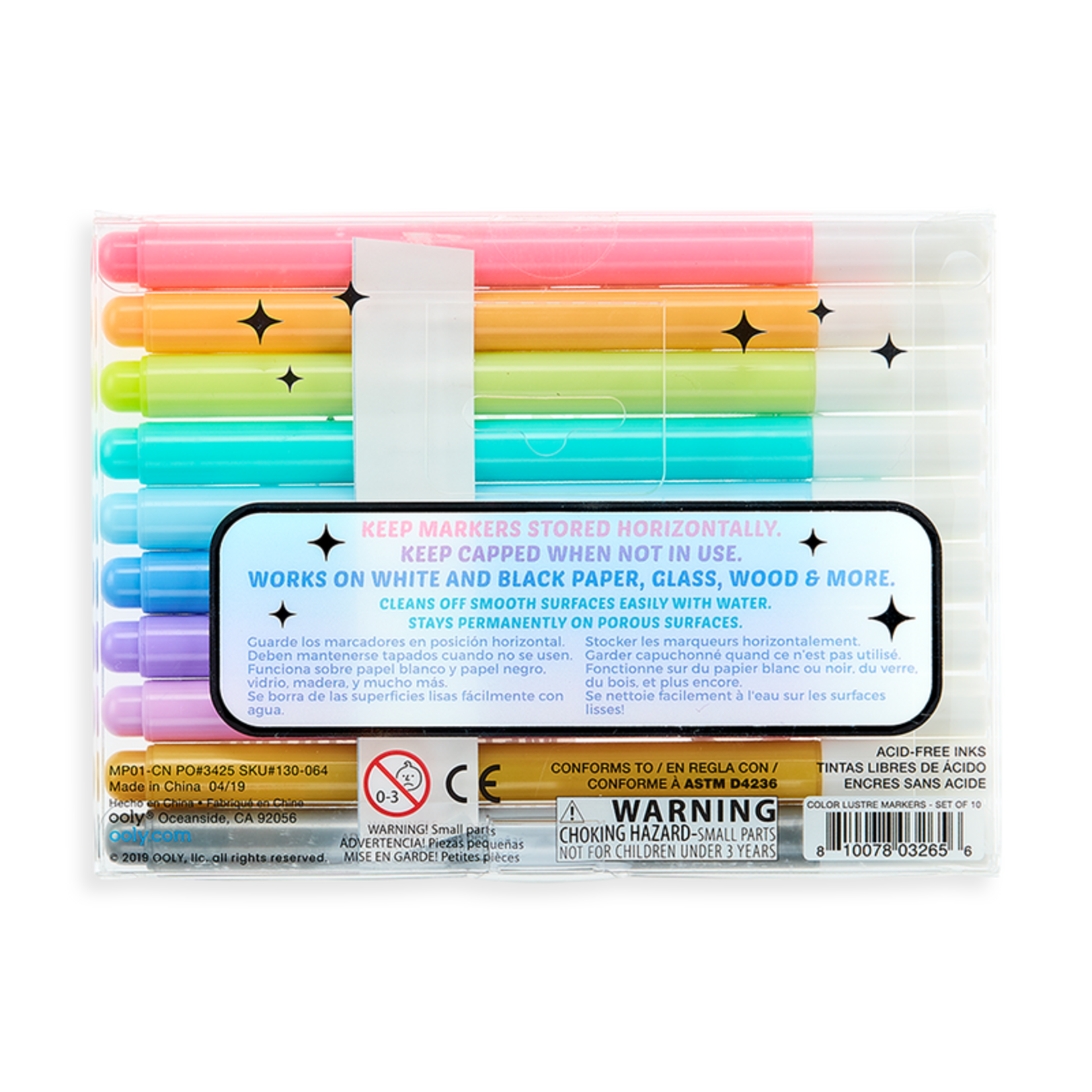 Ooly Color Lustre, Metallic Brush Markers - Set of 10