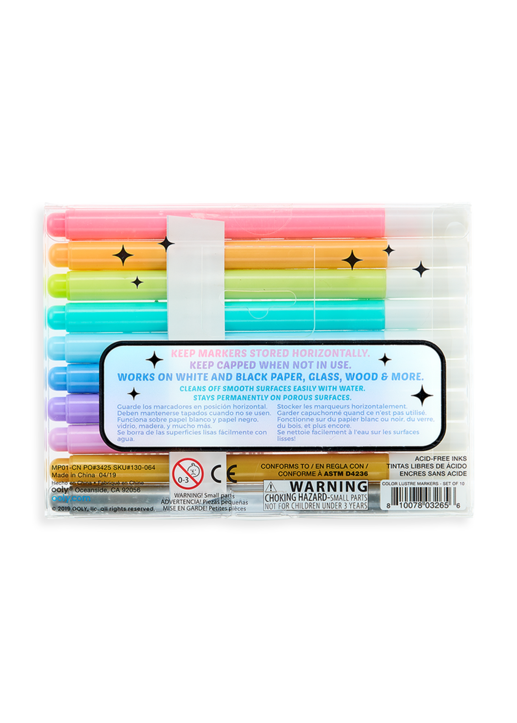 Ooly Color Lustre, Metallic Brush Markers - Set of 10