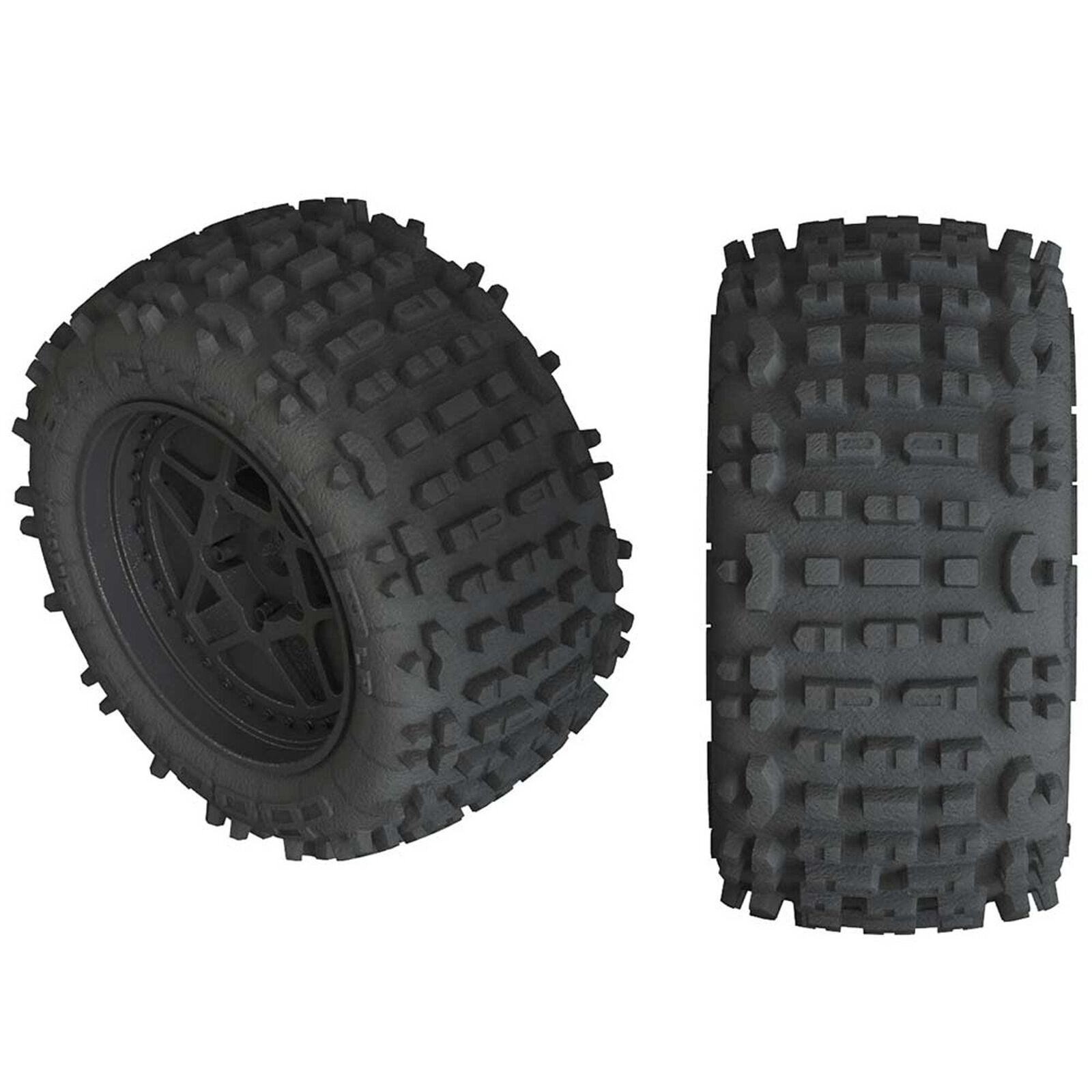 ARA550050 - Backflip 4S Tire 3.8, Glued - Black
