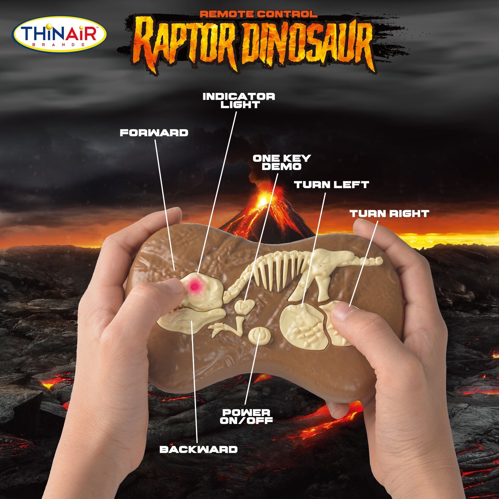 Thin Air R/C Dinosaur - Remote Control Raptor With Sound & Light