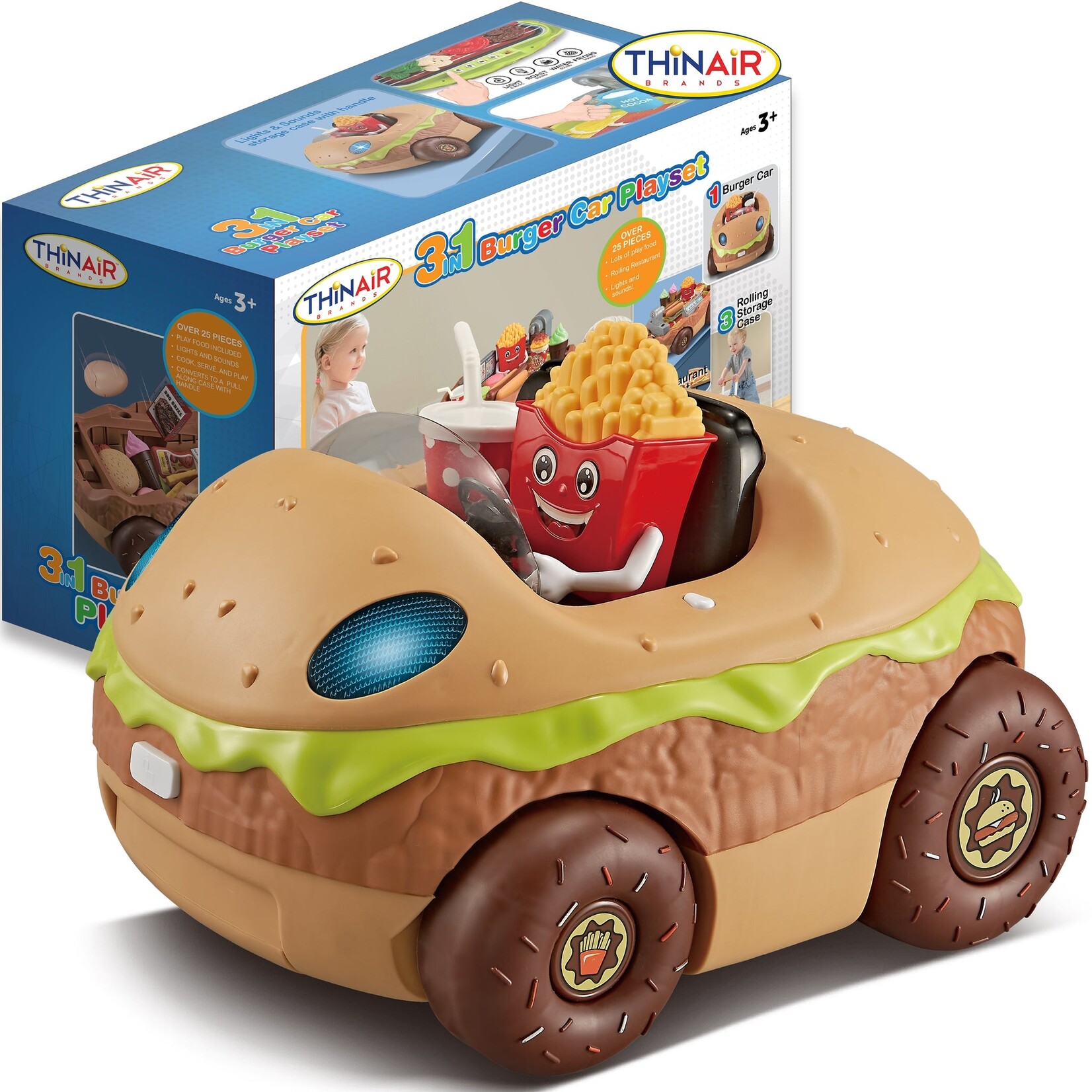 Thin Air 3 in 1 Kitchen Playset - Burger Car Food Truck