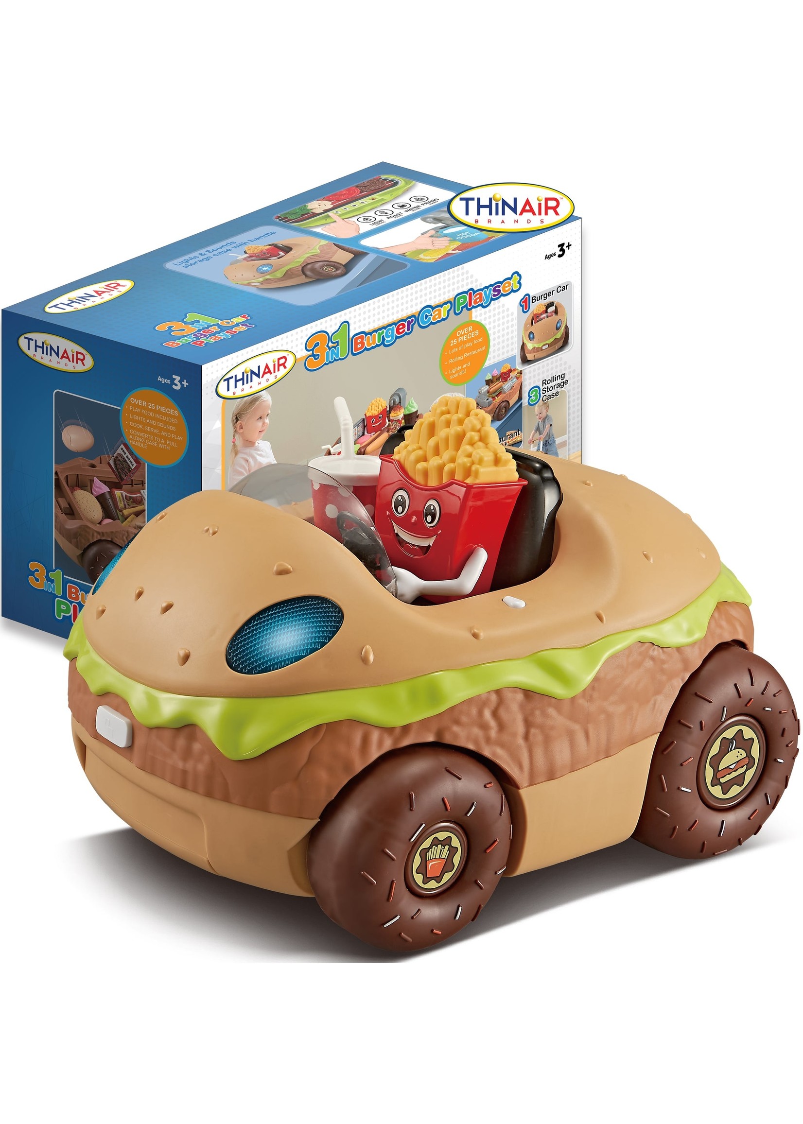 Thin Air 3 in 1 Kitchen Playset - Burger Car Food Truck