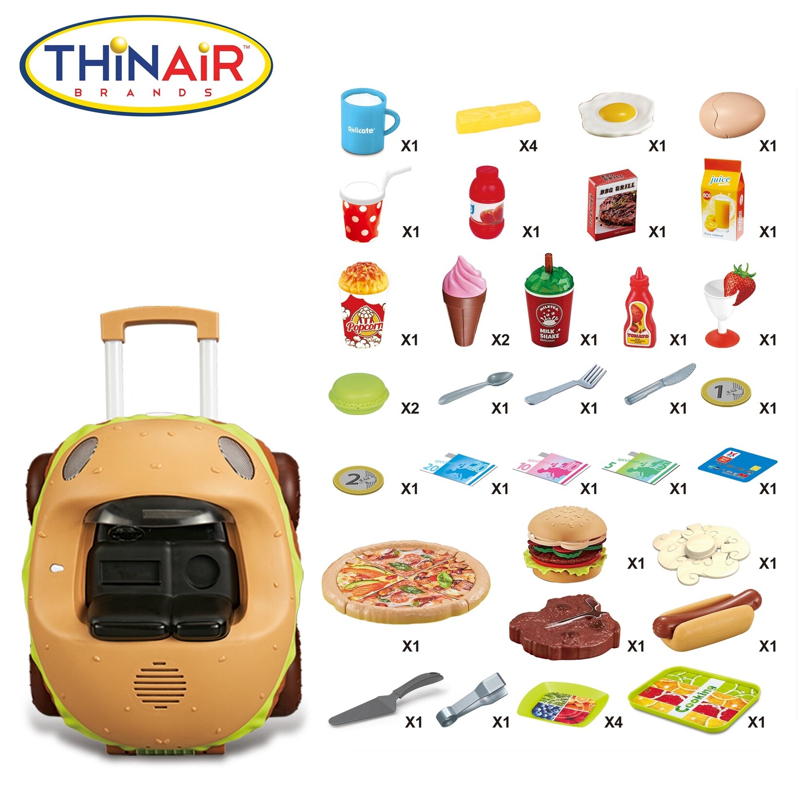 Thin Air 3 in 1 Kitchen Playset - Burger Car Food Truck