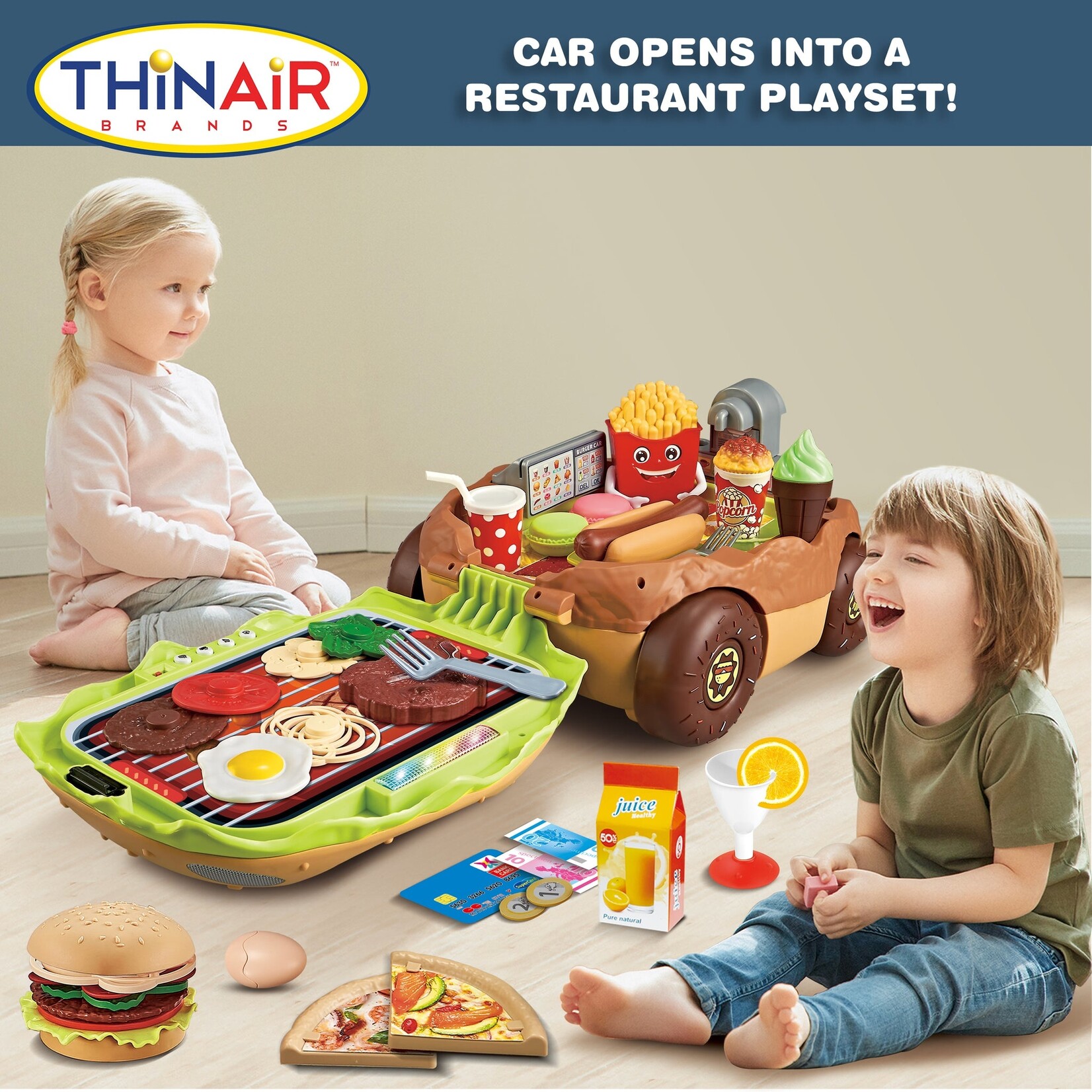 Thin Air 3 in 1 Kitchen Playset - Burger Car Food Truck