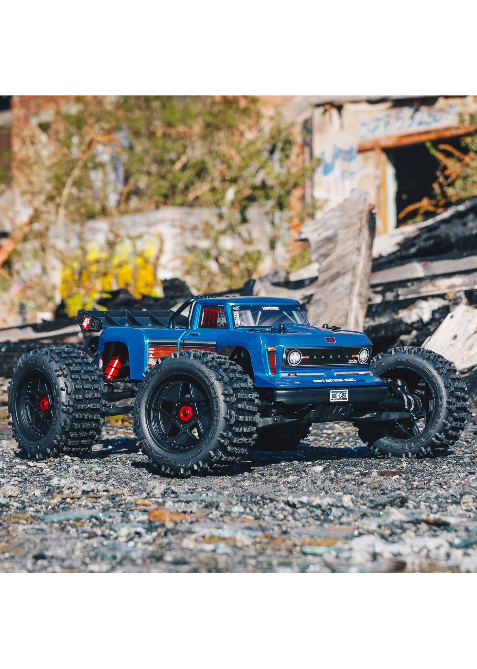 Arrma 1/10 Outcast 4x4 4S BLX Stunt Truck - Blue