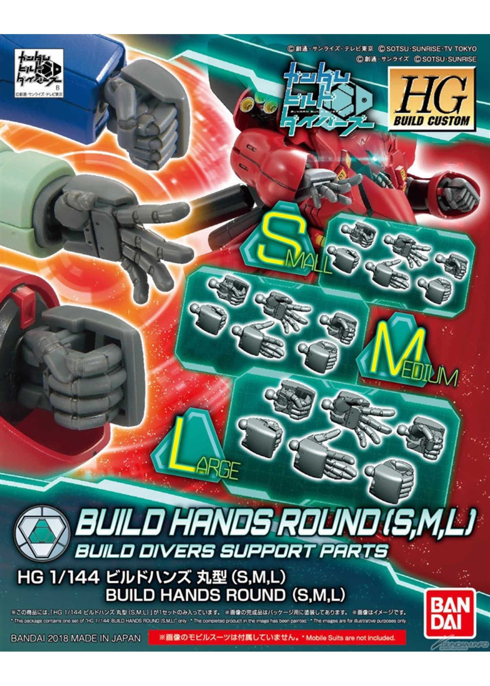 Bandai #44 Build Hands Round (S,M,L)