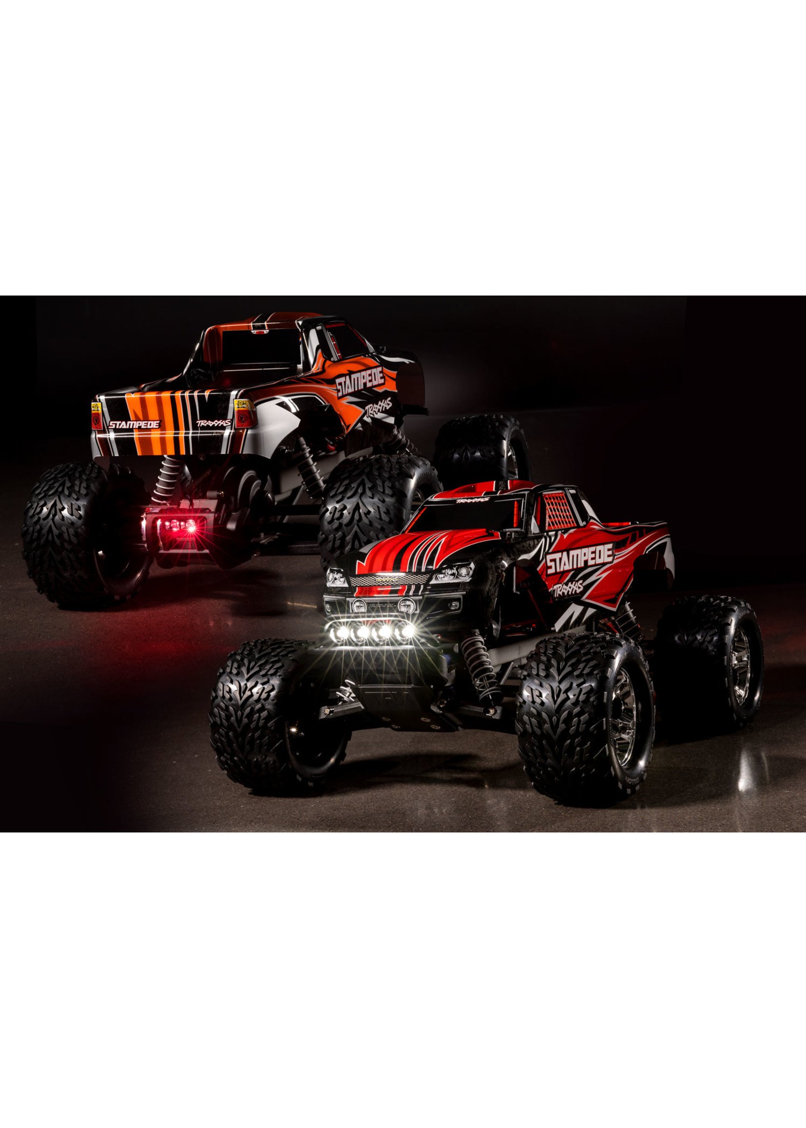 36054-61 - 1/10 Stampede 2WD RTR Monster Truck with Lights - Red - Hub Hobby