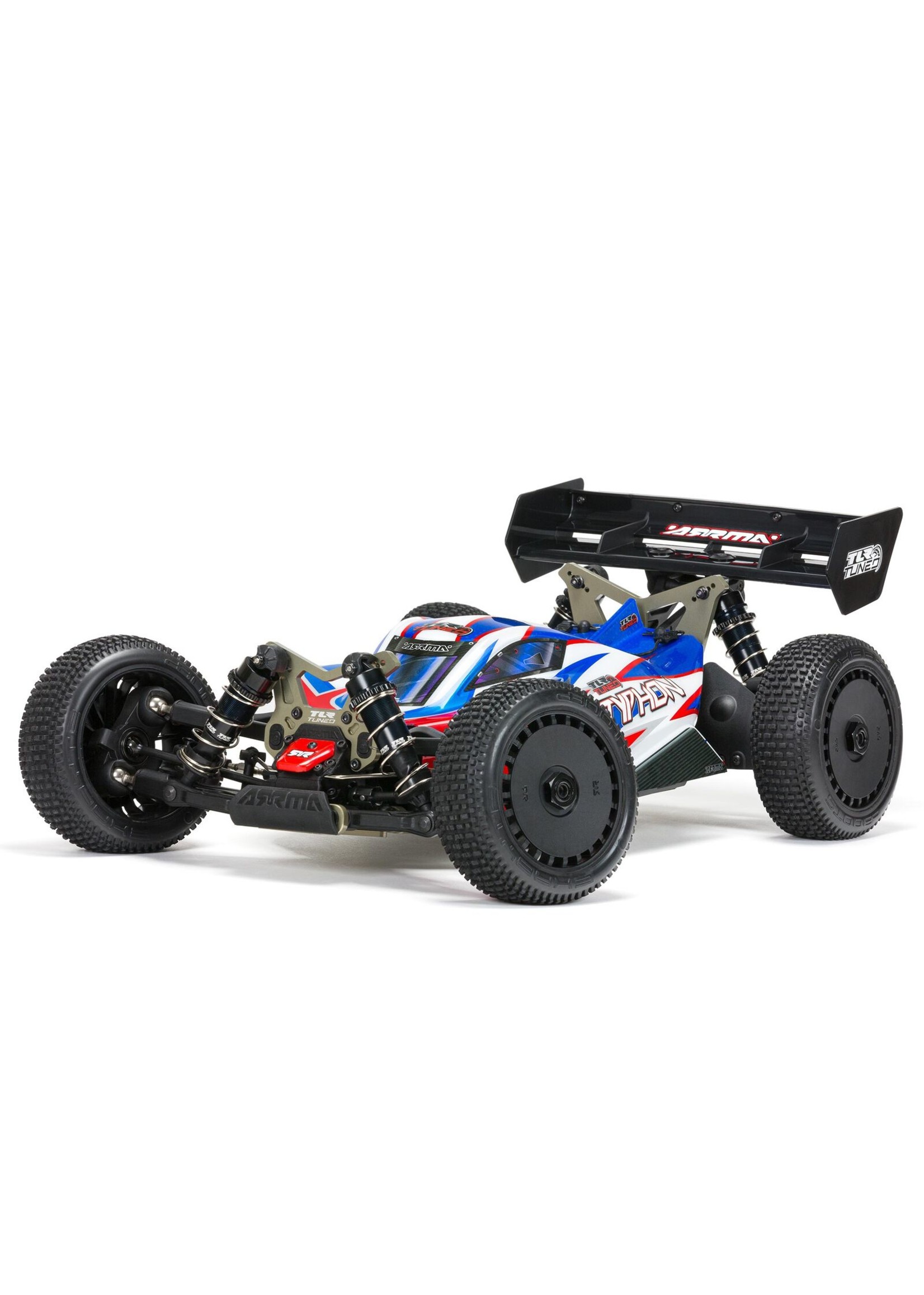 Arrma 1/8 TLR Tuned Typhon 6S 4WD BLX 1: Buggy, RTR - Red/Blue