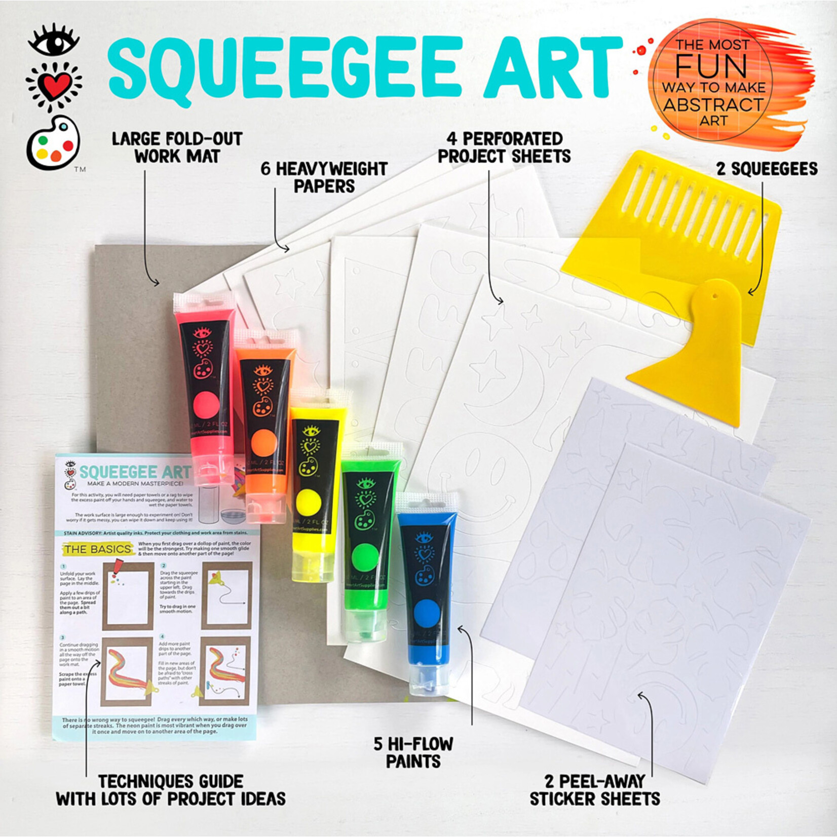 Bright Stripes iHeartArt - Squeegee Art