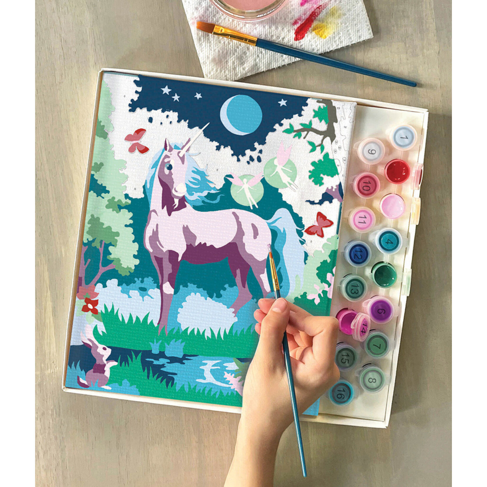 Bright Stripes iHeartArt - Paint by Numbers "Moonlit Unicorn"