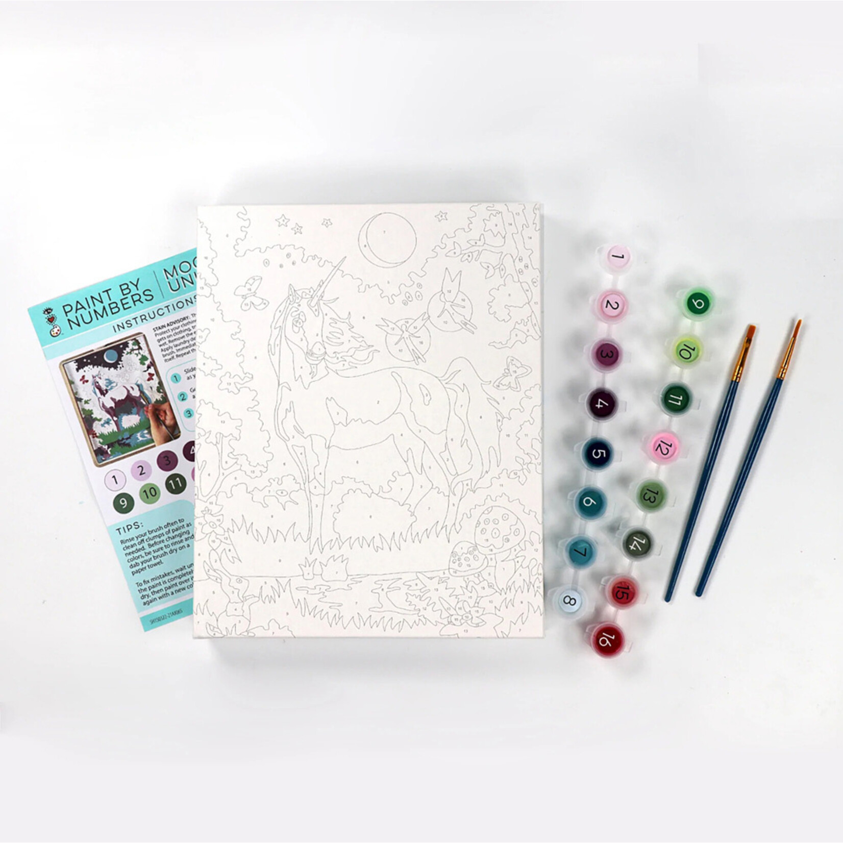 Bright Stripes iHeartArt - Paint by Numbers "Moonlit Unicorn"
