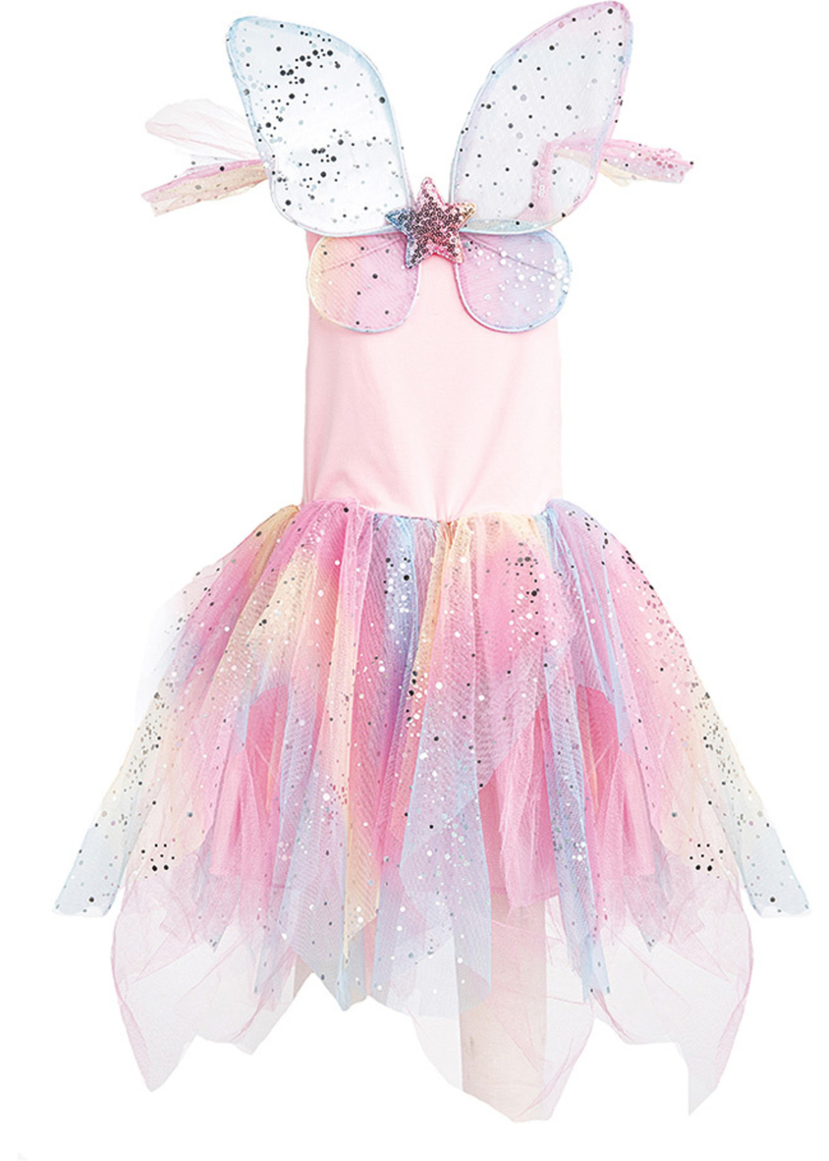 Great Pretenders Rainbow Fairy Dress & Wings (Size 5-6)