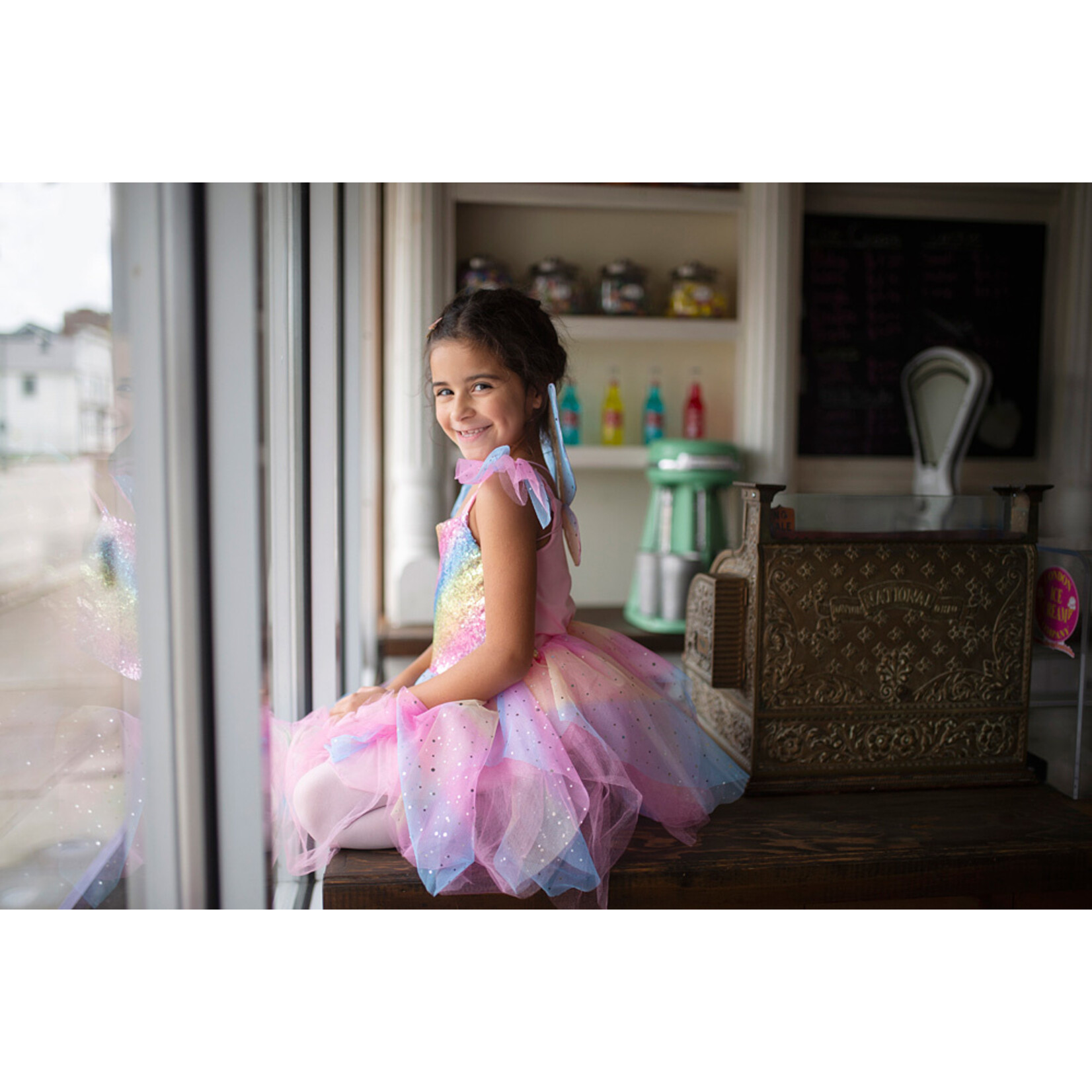 Great Pretenders Rainbow Fairy Dress & Wings (Size 5-6)