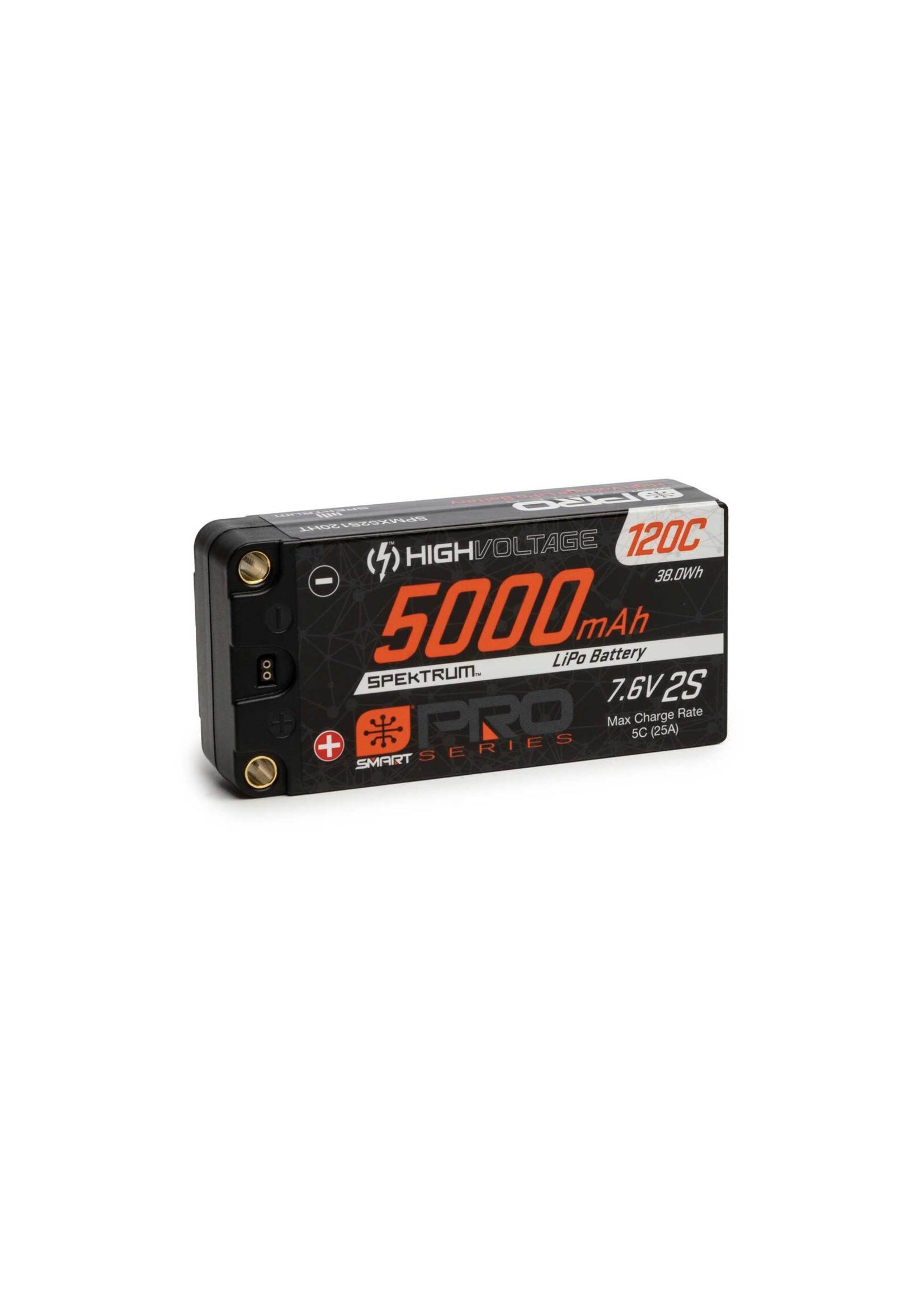 Spektrum SPMX52S120HT - 5000mAh 2S 7.6V 120C  Smart Pro Race HV LiPo: 5mm