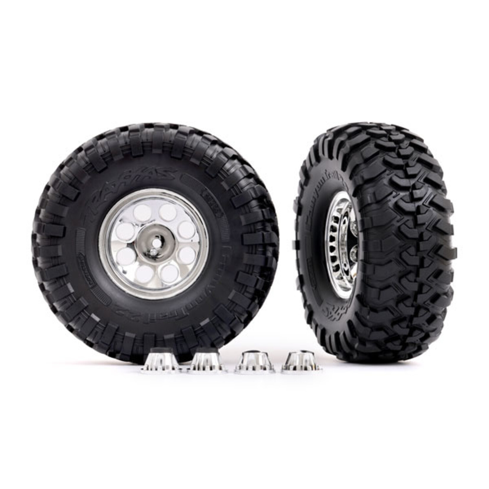 Traxxas 8184 - 2.2" Classic Chrome Wheels / Canyon Trail 5.3x2.2" Tires