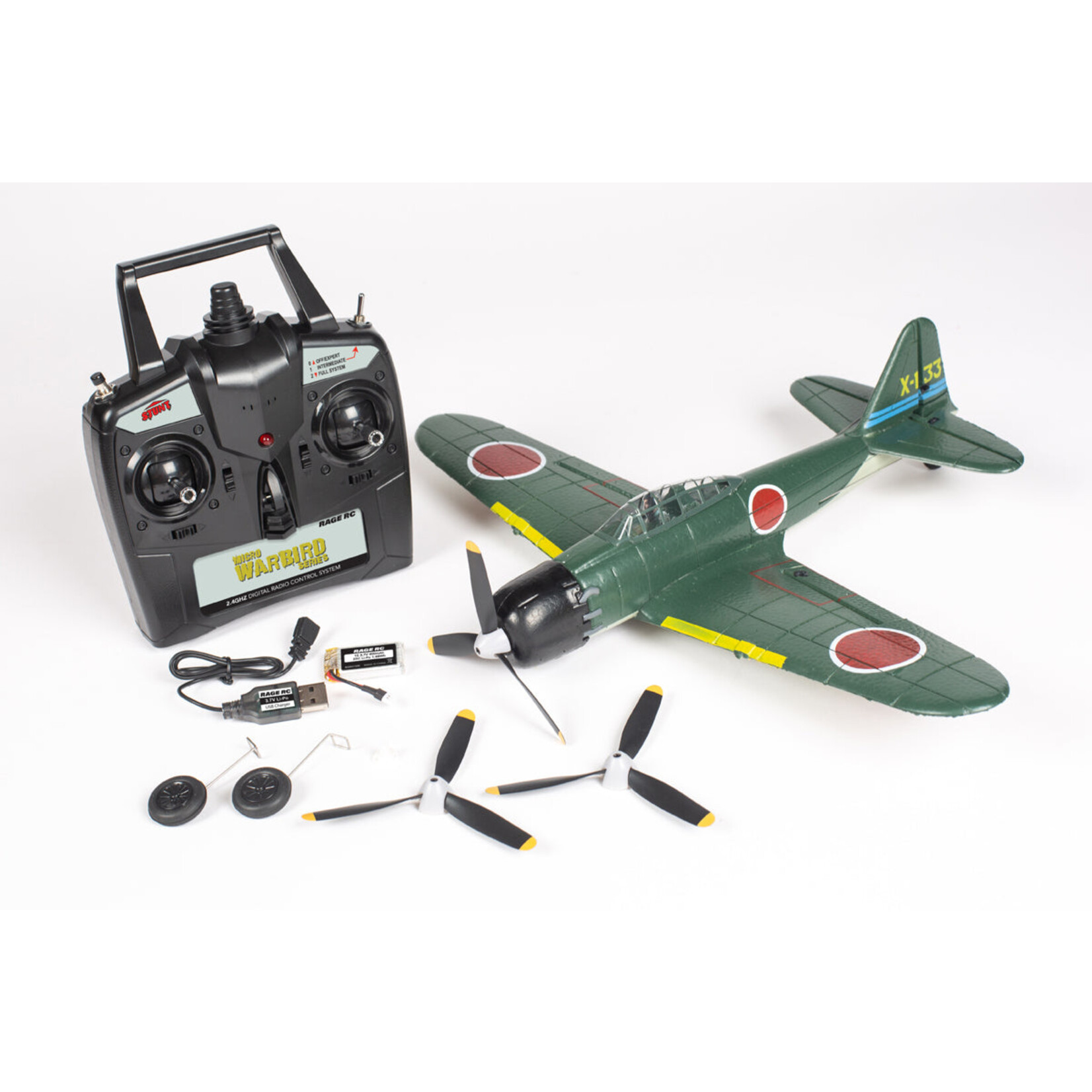 Rage RC RGRA1306 - Mitsubishi A6M Zero Micro RTF Airplane With PASS