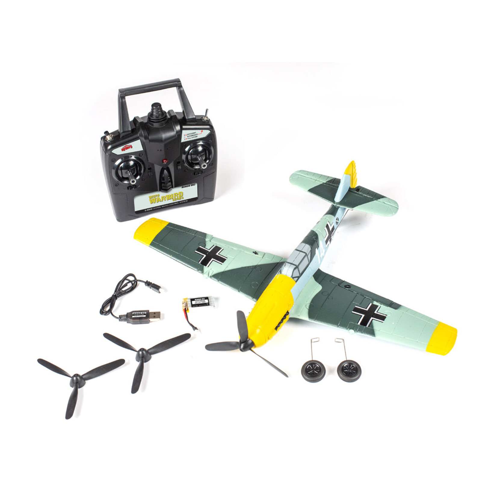 Rage RC RGRA1304 - Messerschmitt Bf 109 Micro RTF Airplane With PASS
