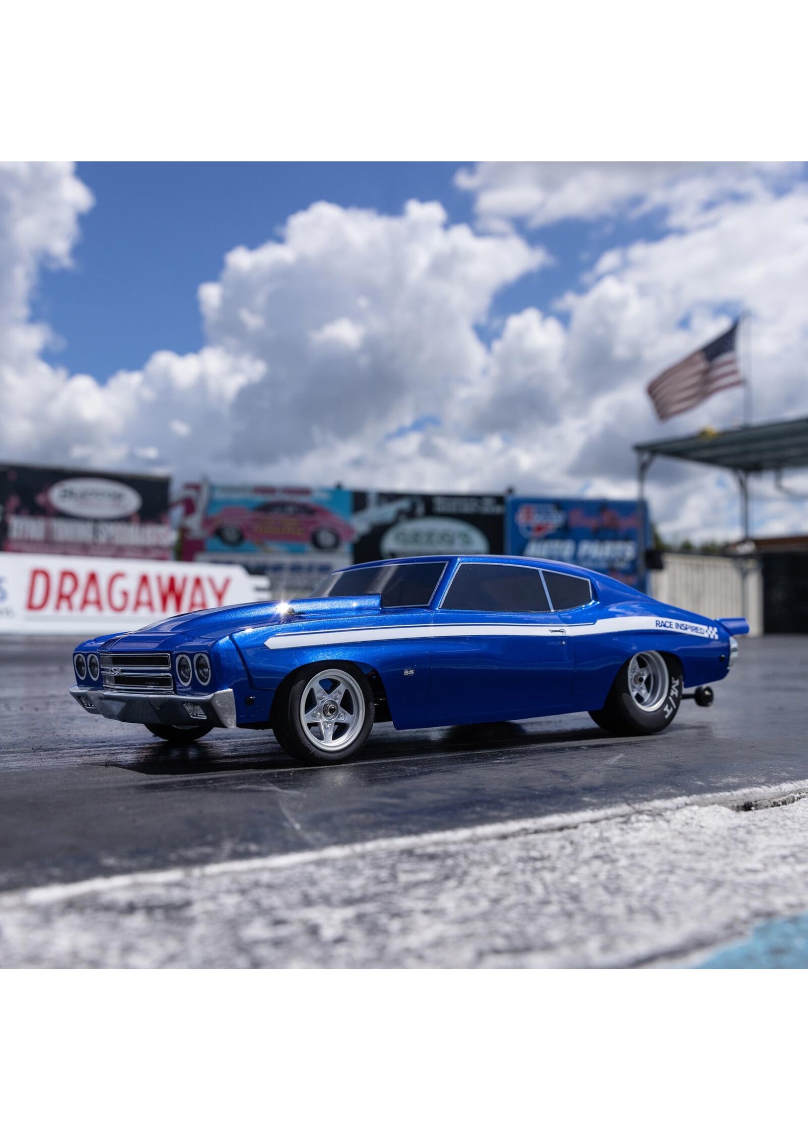 Losi LOS01023T1 - 1970 Chevelle Mini No Prep Drag Car, RTR - Blue