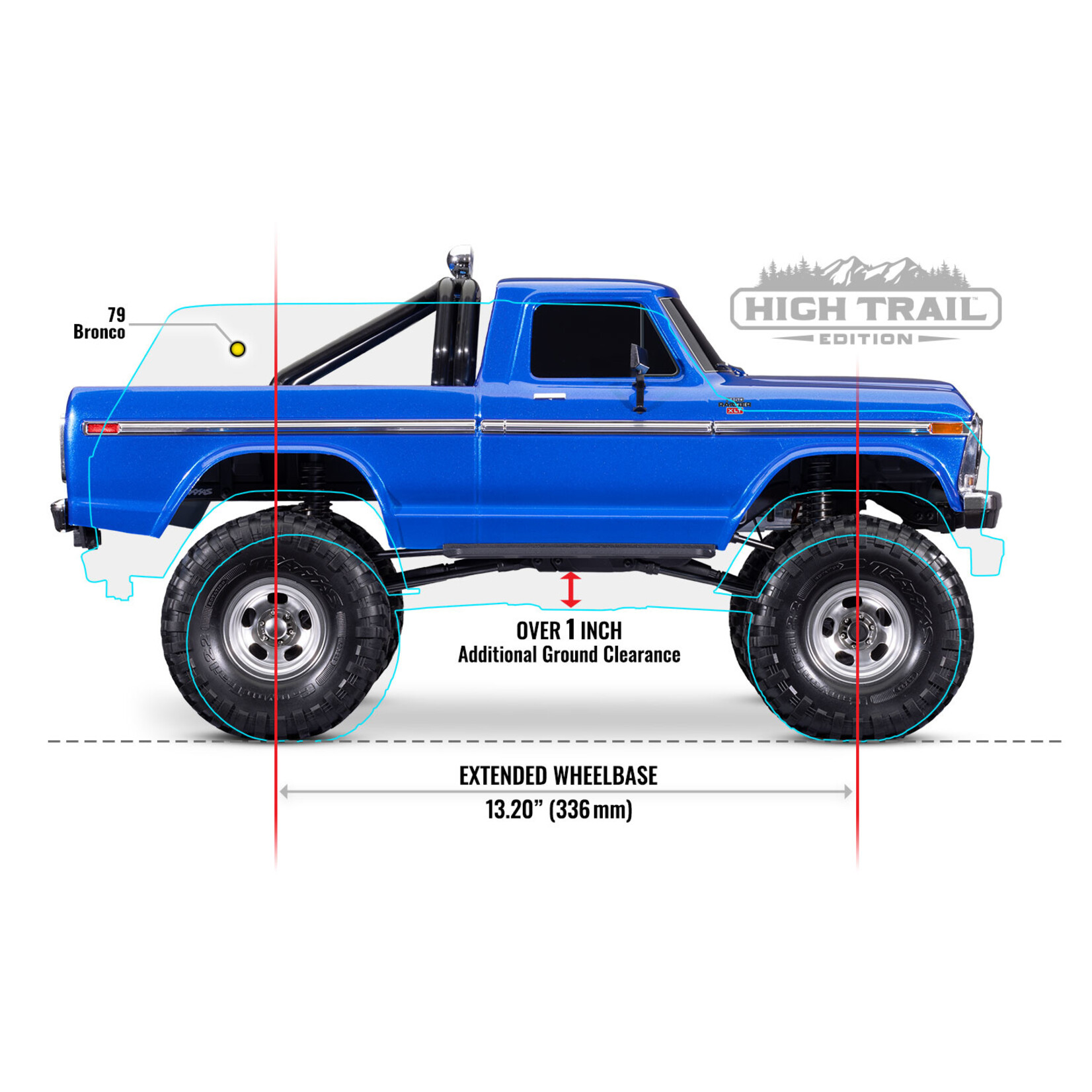 Traxxas 1/10 '79 Ford F150 Ranger, High Trail Edition - Blue