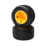 Losi JRXT Mini  Rib Front Tires, Mounted - Orange