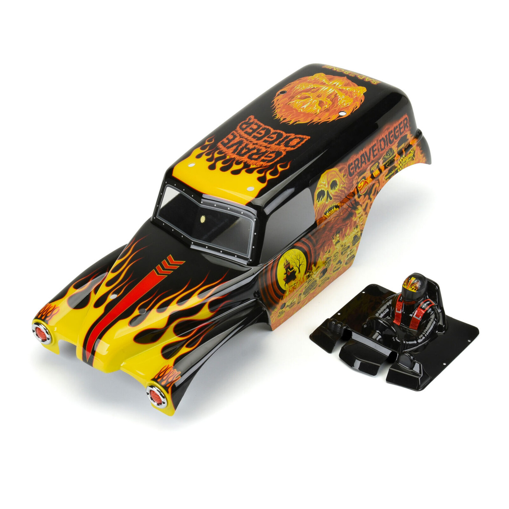 Pro-Line 359312 - 1/10 Gravedigger Painted Body Set - Fire
