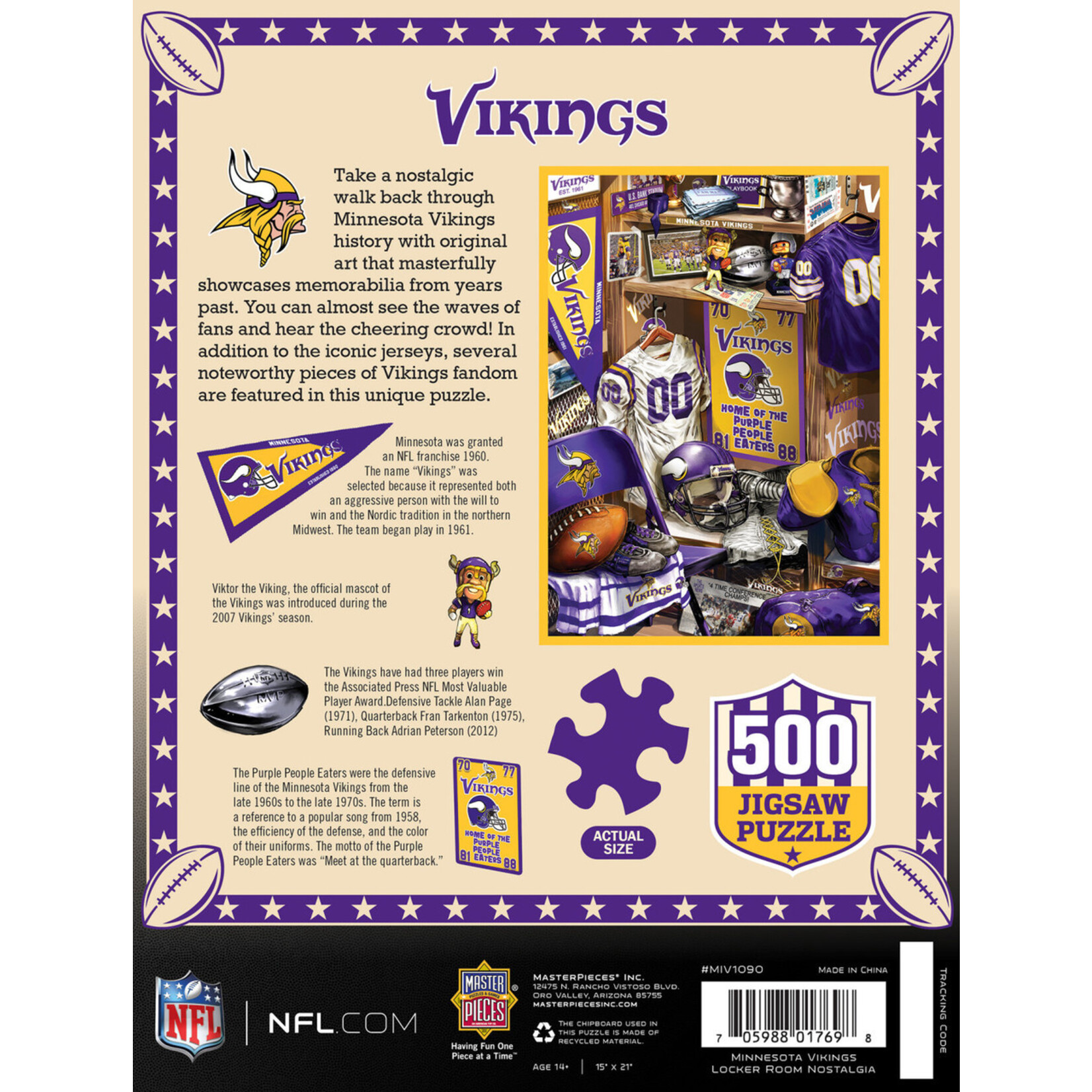 Masterpiece Puzzles Vikings Locker Room - 500 Piece Puzzle