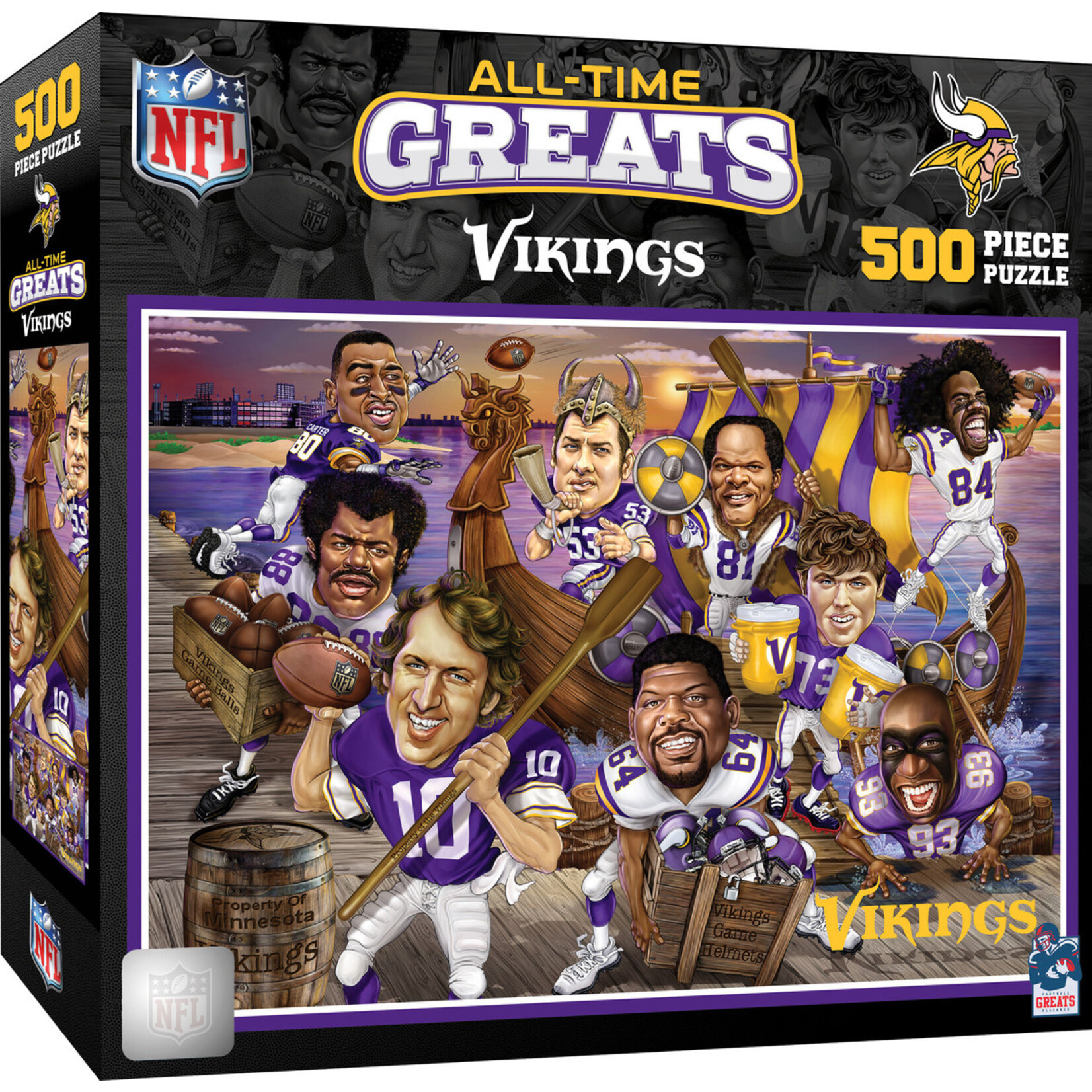 Masterpiece Puzzles Vikings All-Time Greats - 500 Piece Puzzle