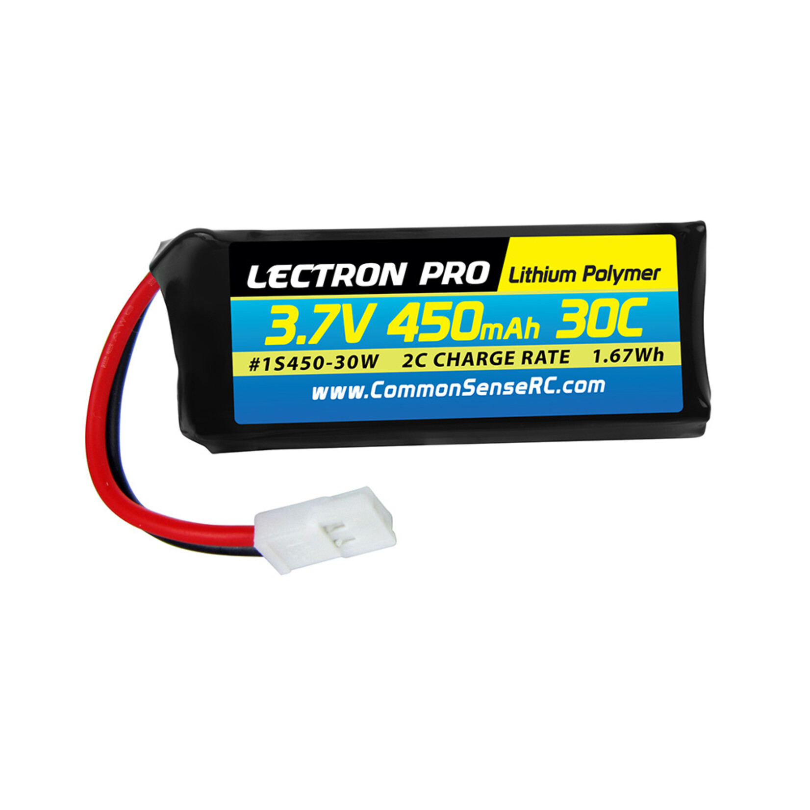 Common Sense RC Lectron Pro 3.7V 450mAh 30C LiPo Battery w/ Walkera Connector
