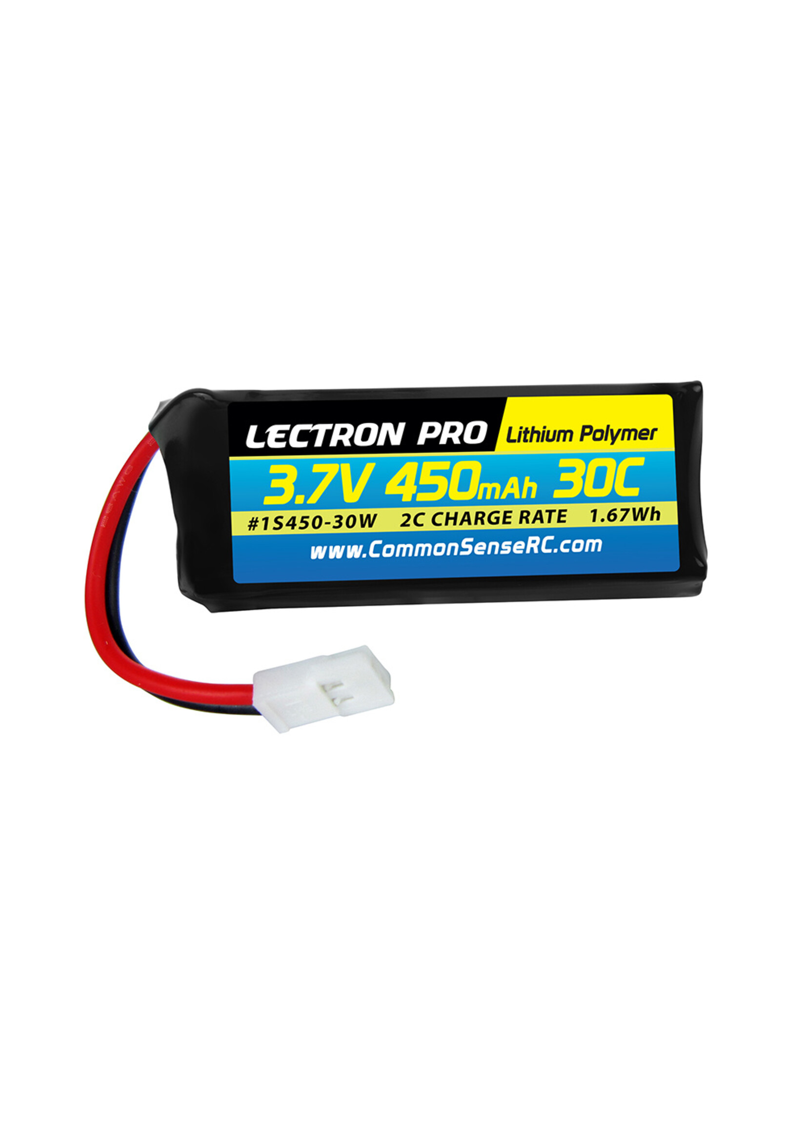 Common Sense RC Lectron Pro 3.7V 450mAh 30C LiPo Battery w/ Walkera Connector