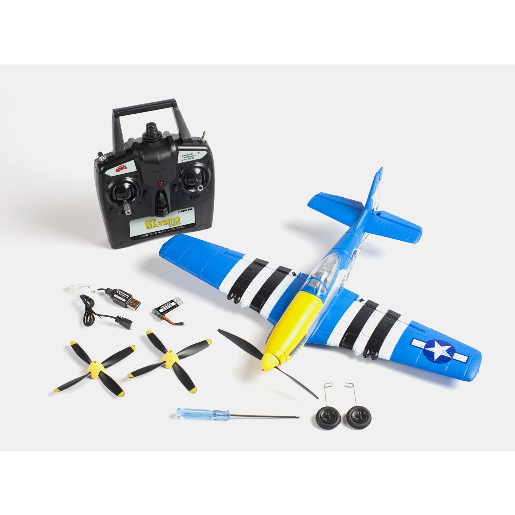 Rage RC RGRA1300V2  - P-51 Obsession Micro RTF Airplane With PASS