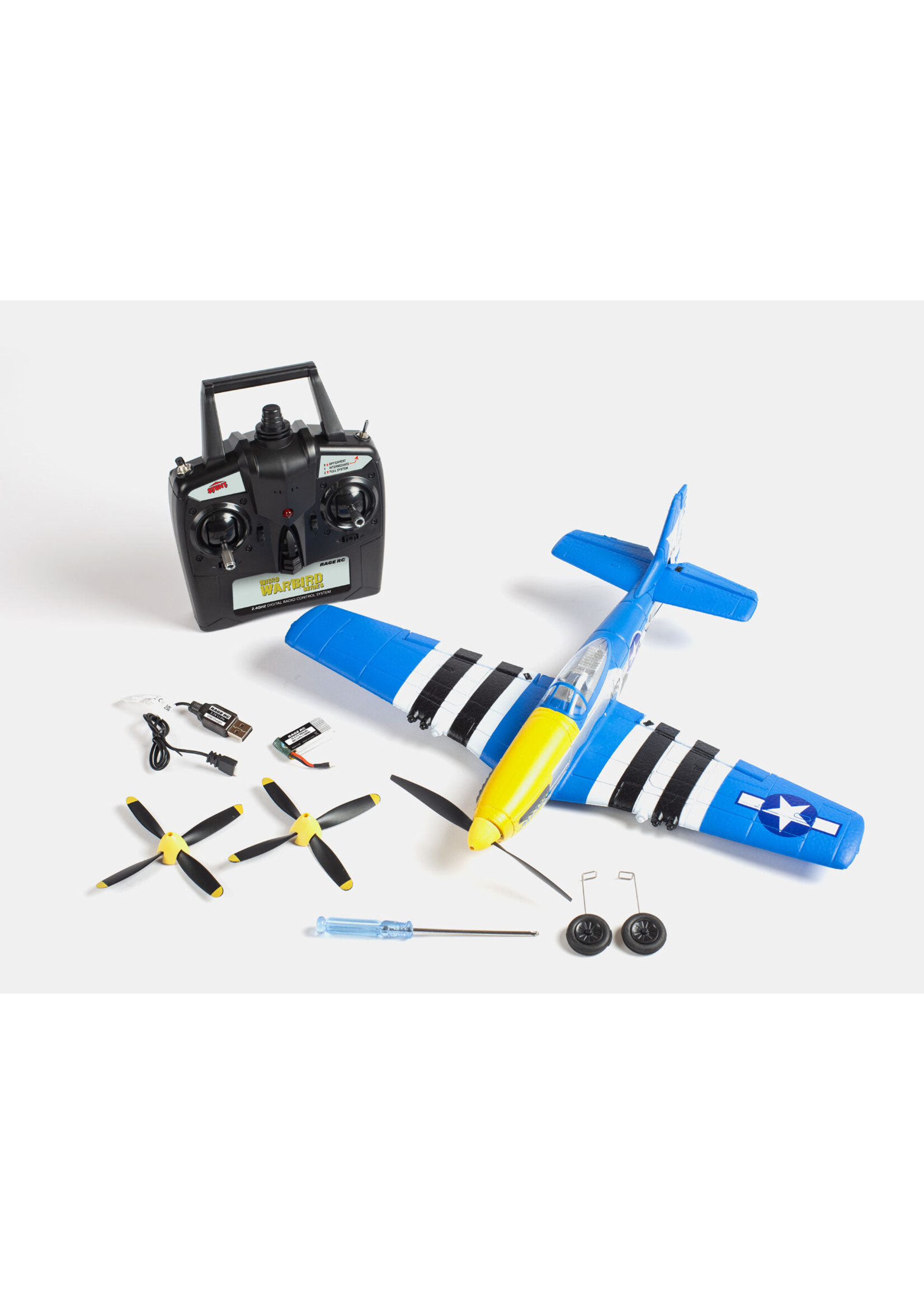 Rage RC RGRA1300V2  - P-51 Obsession Micro RTF Airplane With PASS