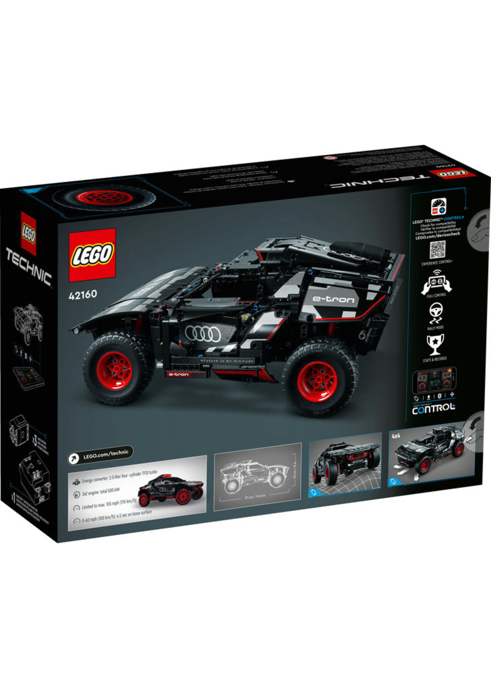 LEGO Technic Audi RS Q e-tron 42160 Advanced Building Kit for Kids Ages 10  and Up, This Remote Controlled Car Toy Features App-Controlled Steering and