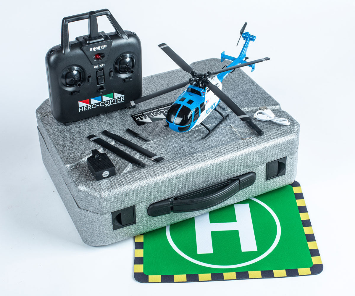 Rage RC RGR6051 - Hero-Copter 4-Blade RTF Helicopter - Police