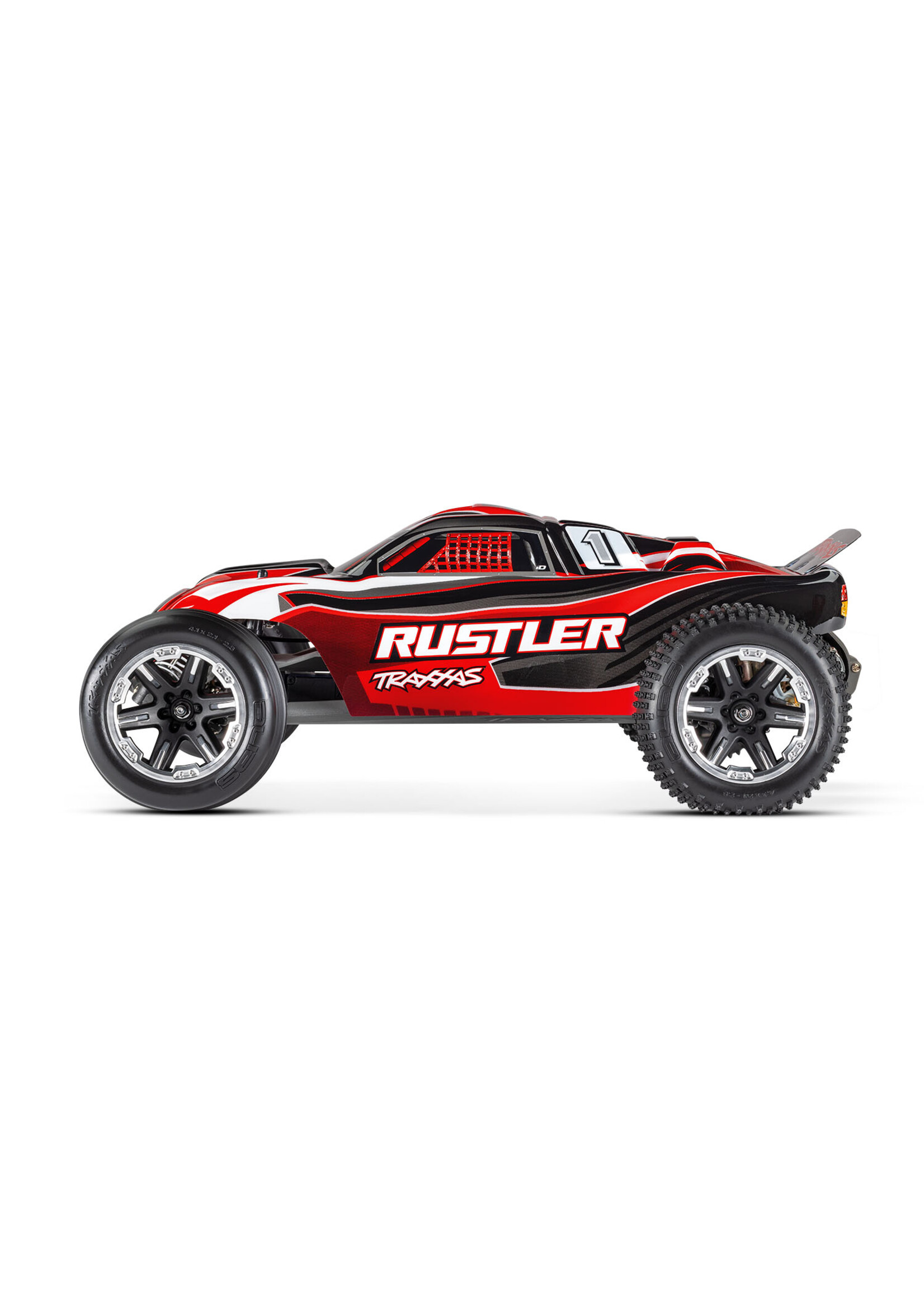 Traxxas 1/10 Rustler Stadium Truck With USB-C Charger - Red