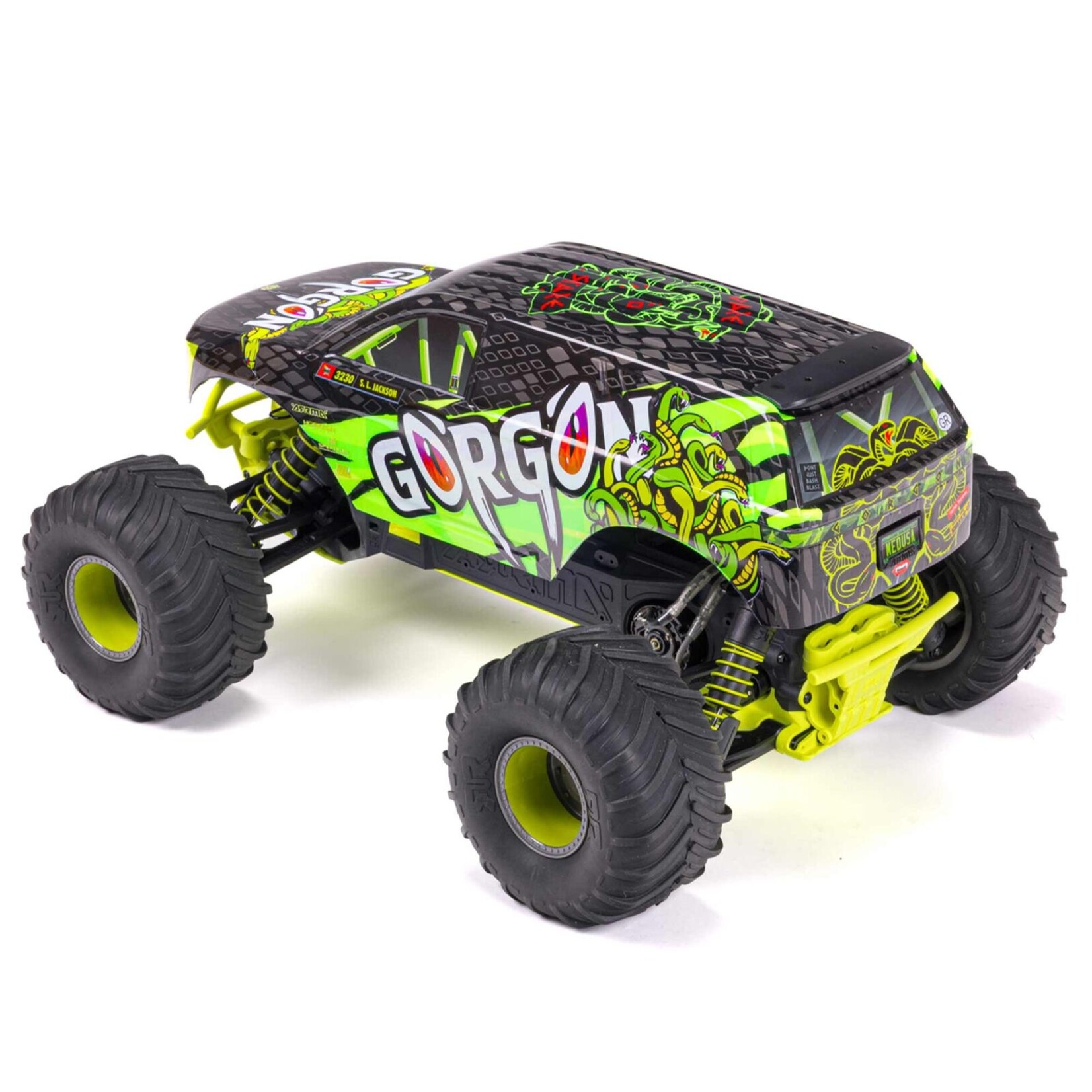 Arrma ARA3230ST1 -  1/10 GORGON 4X2 MEGA 550 Brushed Monster Truck, RTR - Yellow
