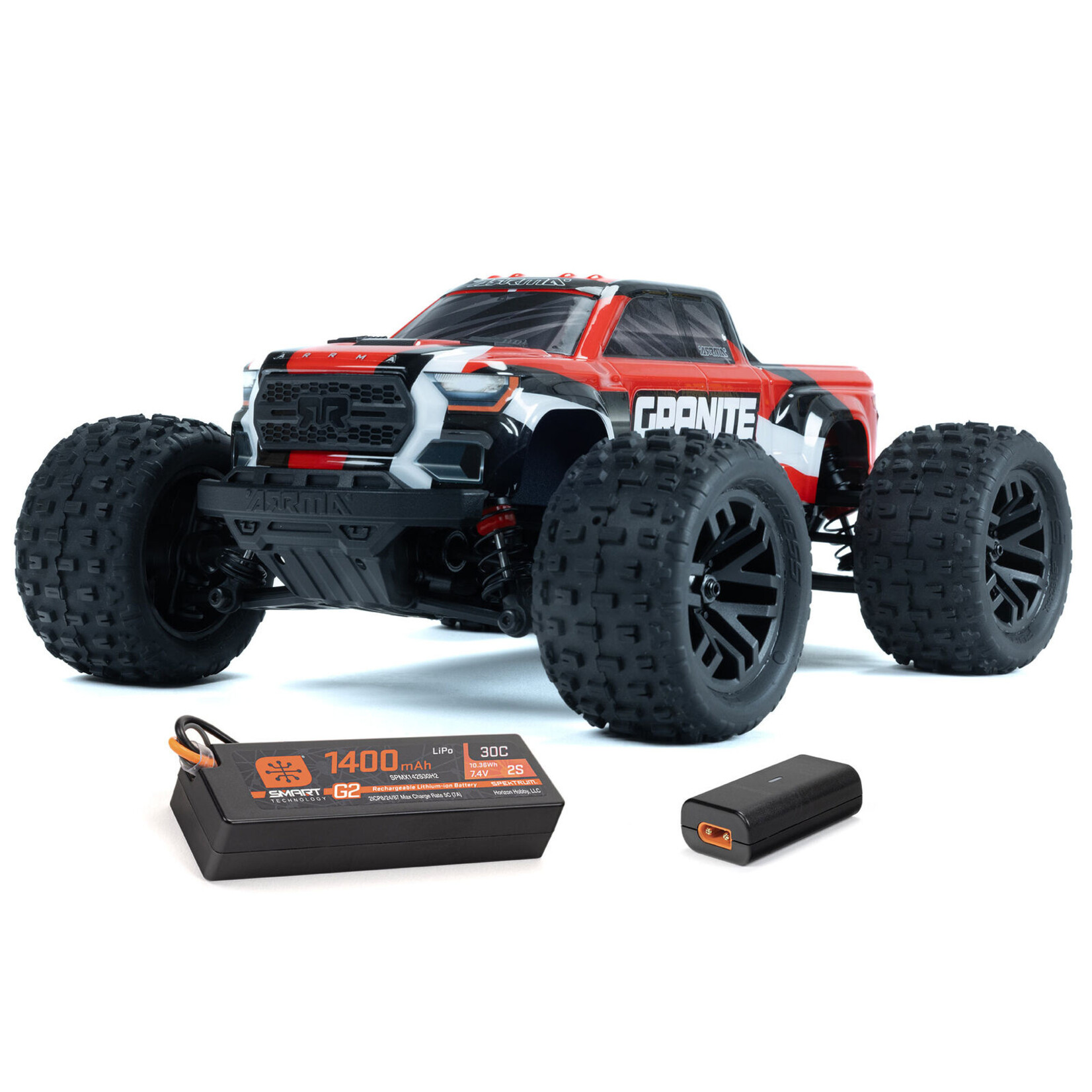 Arrma 1/18 Granite GROM MEGA 380 Brushed 4x4 Monster Truck, RTR - Red