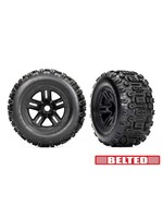 Traxxas 95735 - Sledgehammer Tires & Wheels, Belted - Black