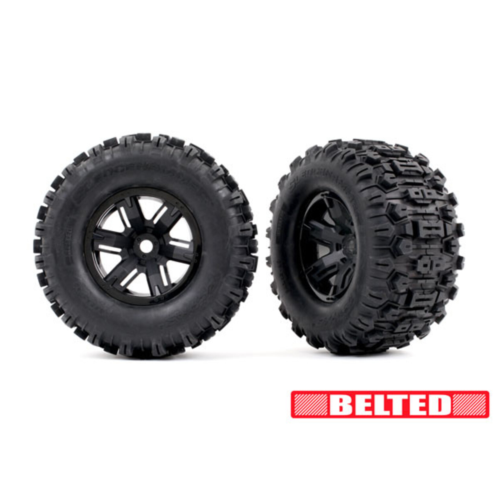 Traxxas 7871 - X-MAXX Sledgehammer Tires & Wheels, Belted - Black