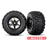 Traxxas 7871X - X-MAXX Sledgehammer Tires & Wheels, Belted - Black Chrome