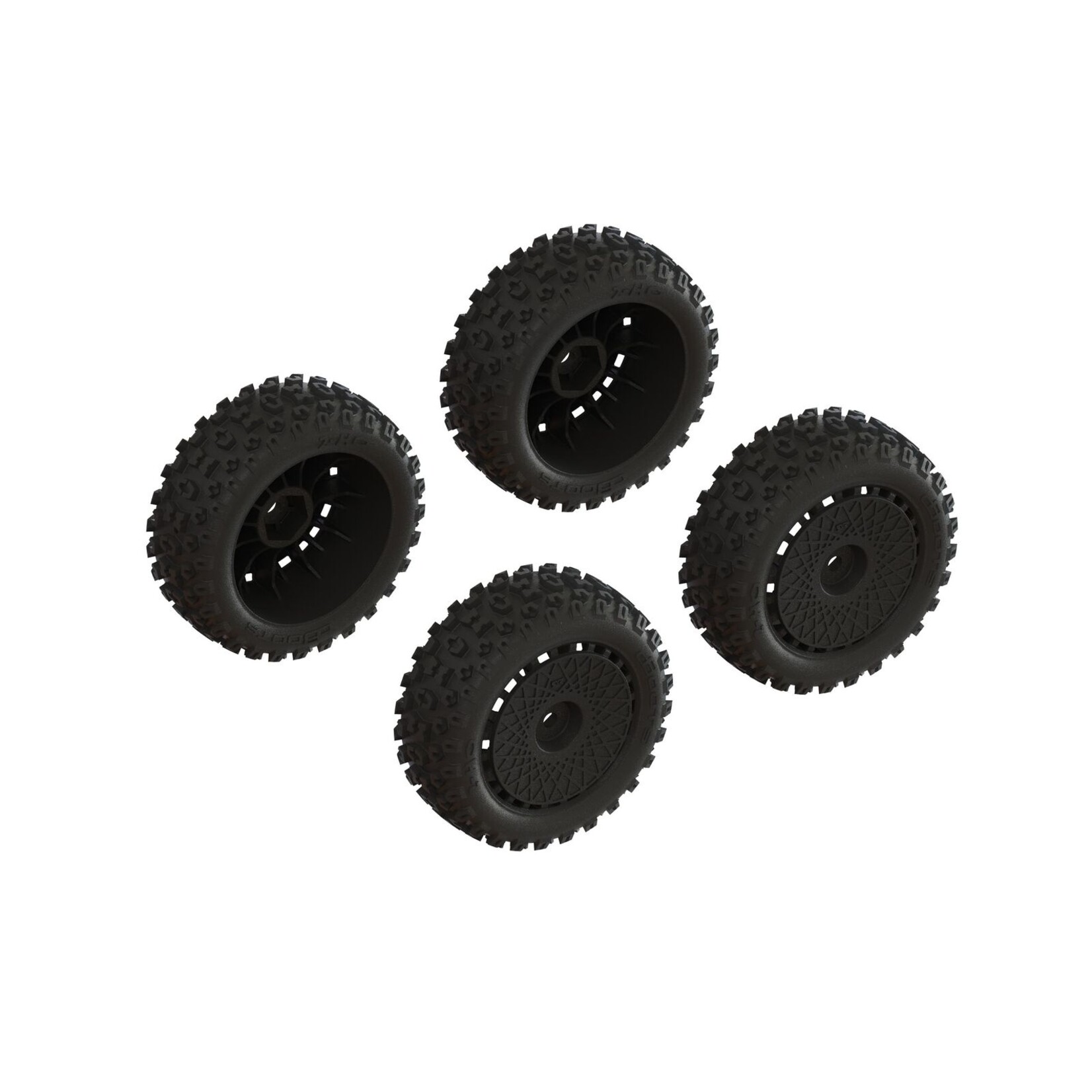 Arrma ARA550114 - dBoots '2-HO' Tire Set, Glued (2 Pairs) - Black