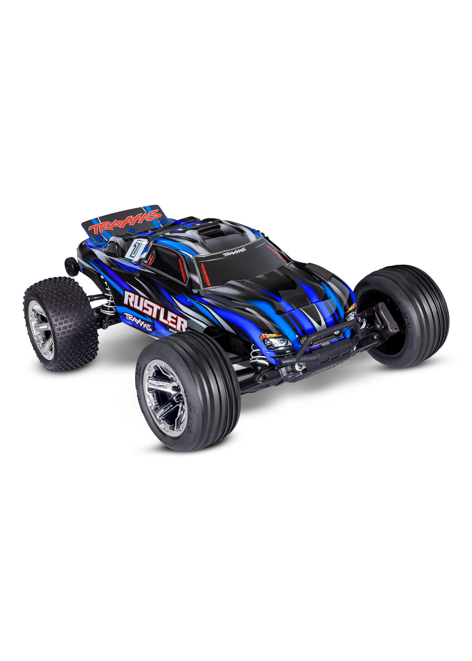 Traxxas 373544BLUE - Rustler 2WD BL-2S Stadium Truck - Blue