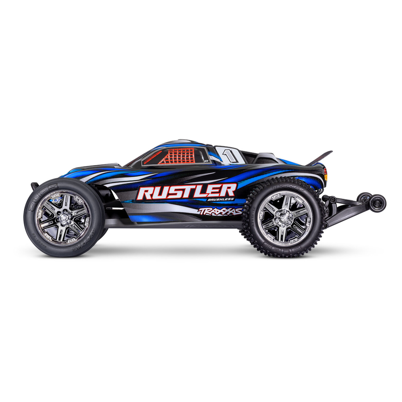 Traxxas 373544BLUE - Rustler 2WD BL-2S Stadium Truck - Blue